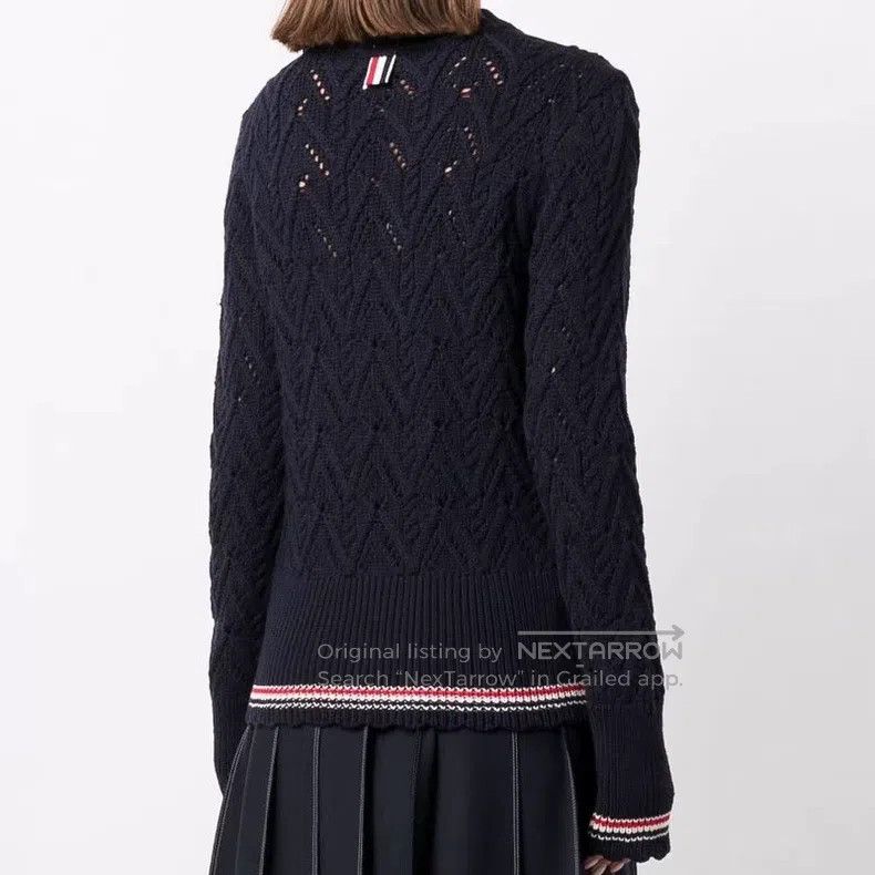 Thom Browne Thom Browne Dark Gray Knit Open-Back Sweater Size XS / US 0-2 / IT 36-38 - 8 Thumbnail