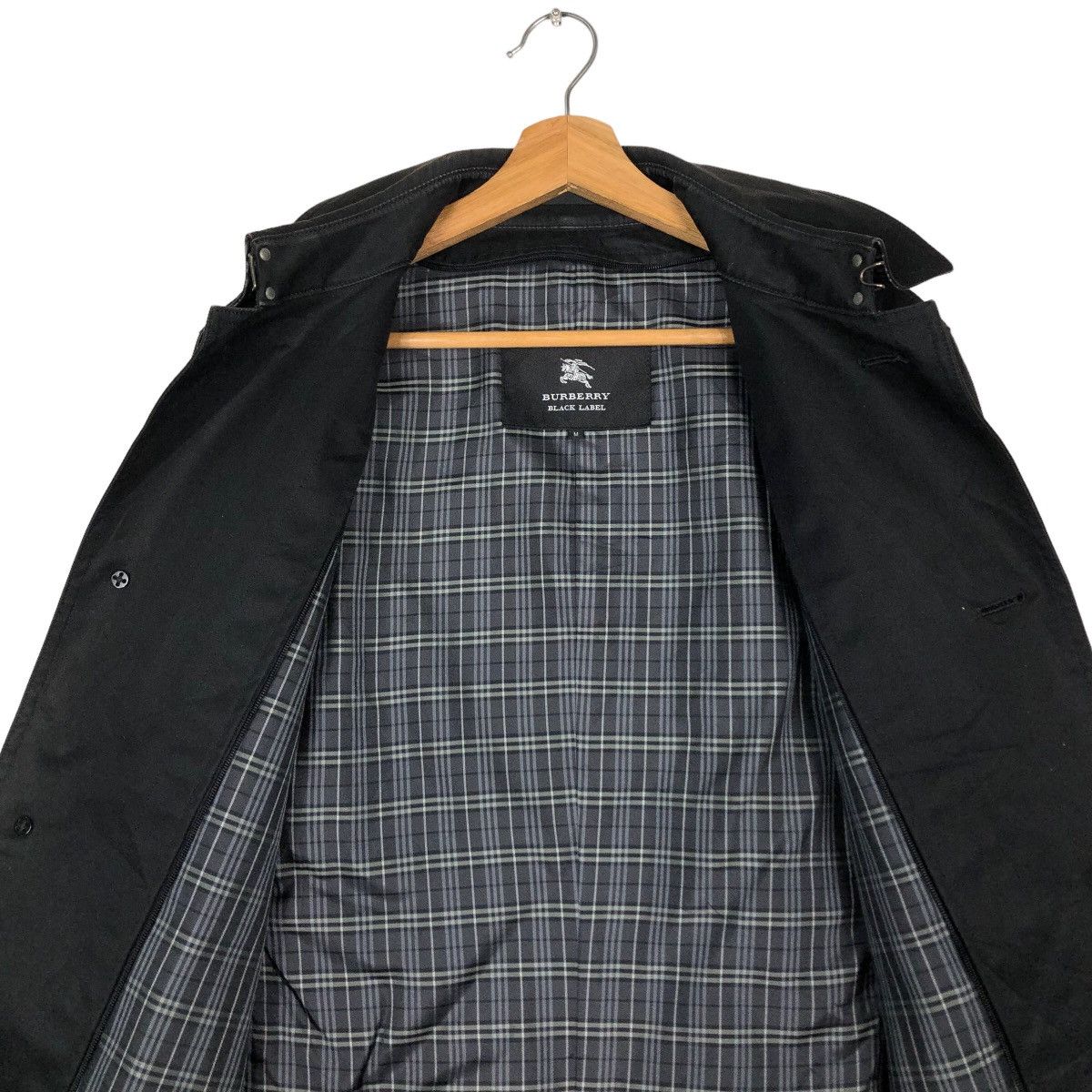 Burberry 🔥Vintage Burberry Black Label Long Jacket Nova Check Lining Size US M / EU 48-50 / 2 - 14 Thumbnail