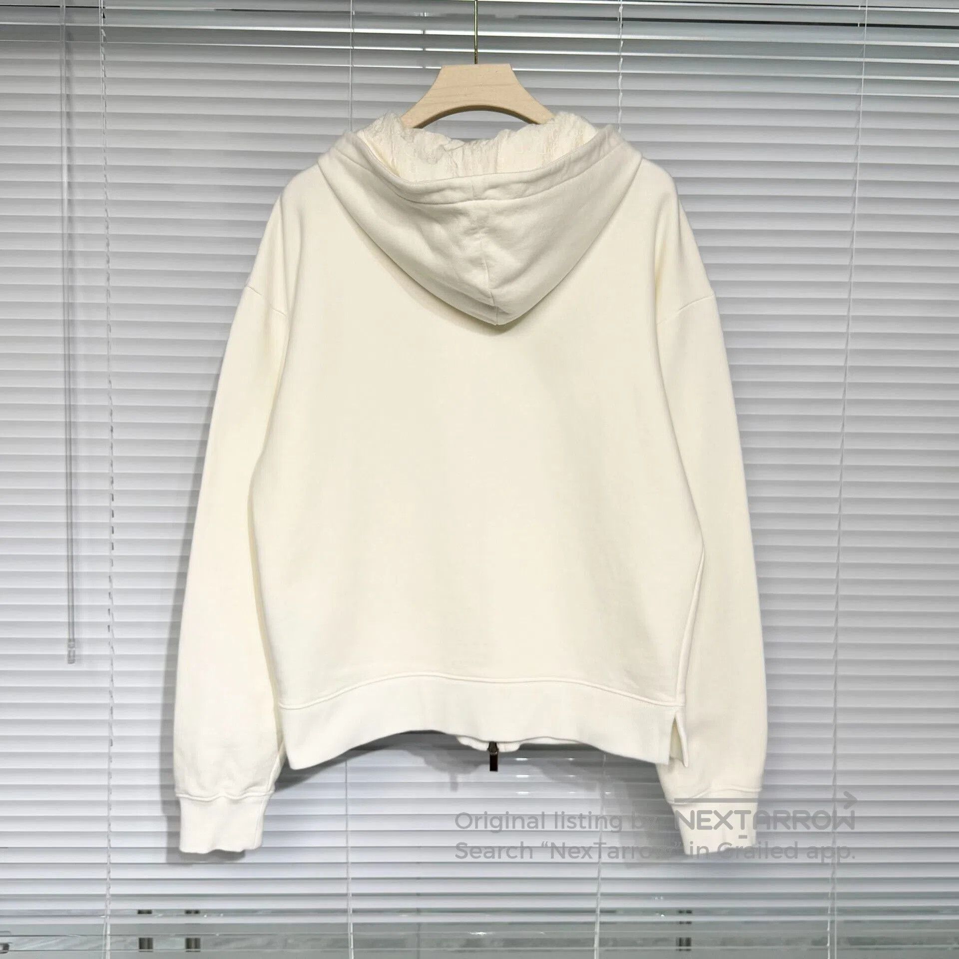 dior white embroidered hooded sweatshirt.