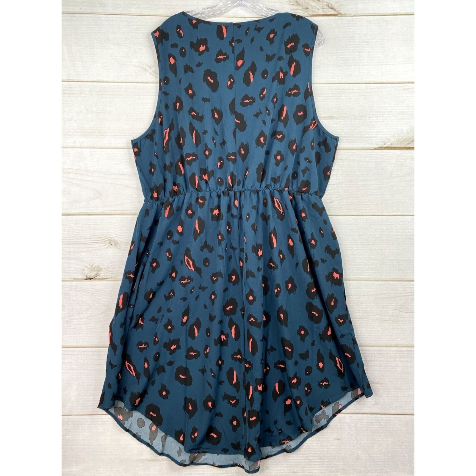 Shein SheIn Dress Women 4XL Blue Animal Print Sleeveless V-Neck Chiffon Midi Casual Formal Party/Cocktail Sleeveless Dress 4XL Womens Size XXL / US 16-18 / IT 52-54 - 8 Thumbnail