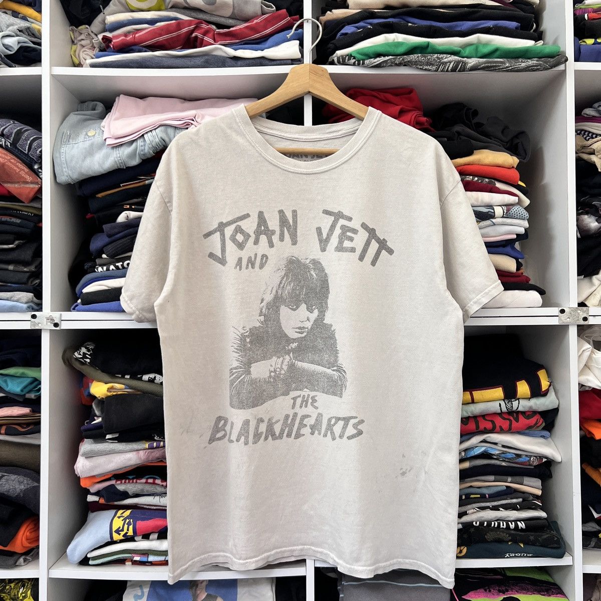 JOAN JETT BLACKNEARTS band T-shirt, men's size L unclear black type Vintage Second Hand