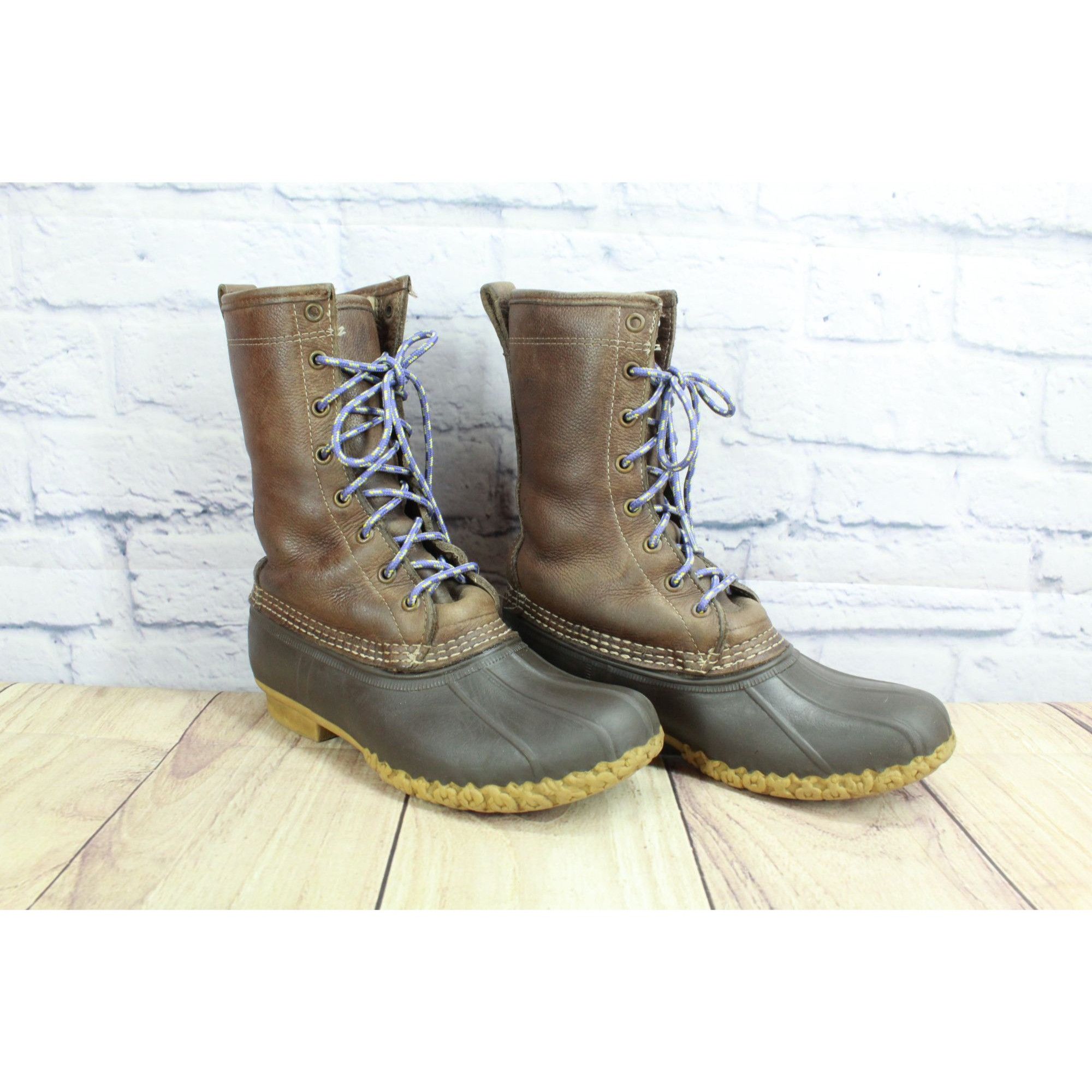 L.L. Bean LL Bean Brown Leather Shearling Mid Calf Duck Boots Size US 6 / IT 36 - 3 Thumbnail