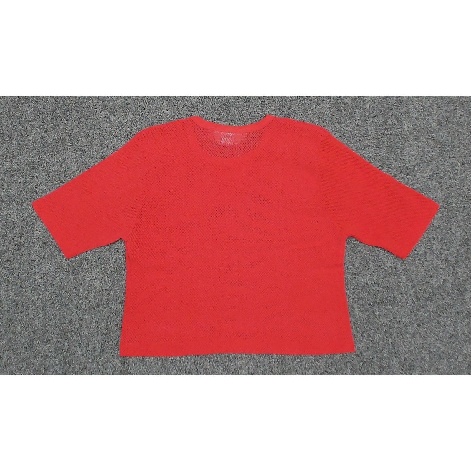 Vintage Track & Court VTG 80s Single Stitch Red Mesh Crop Top Small Size S / US 4 / IT 40 - 3 Thumbnail