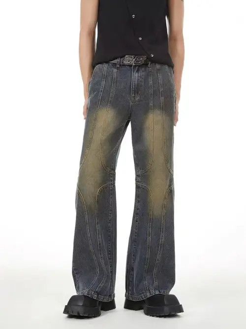 VIBE Vintage individual cut design wide leg jeans Size US 34 / EU 50 - 5 Thumbnail