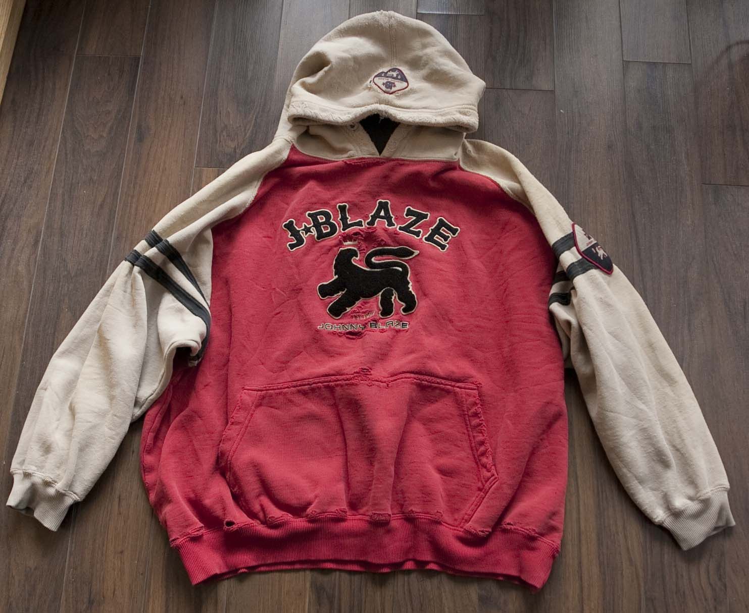 Johnny Blaze Hoodie Distressed Destroy Vintage Size XXL