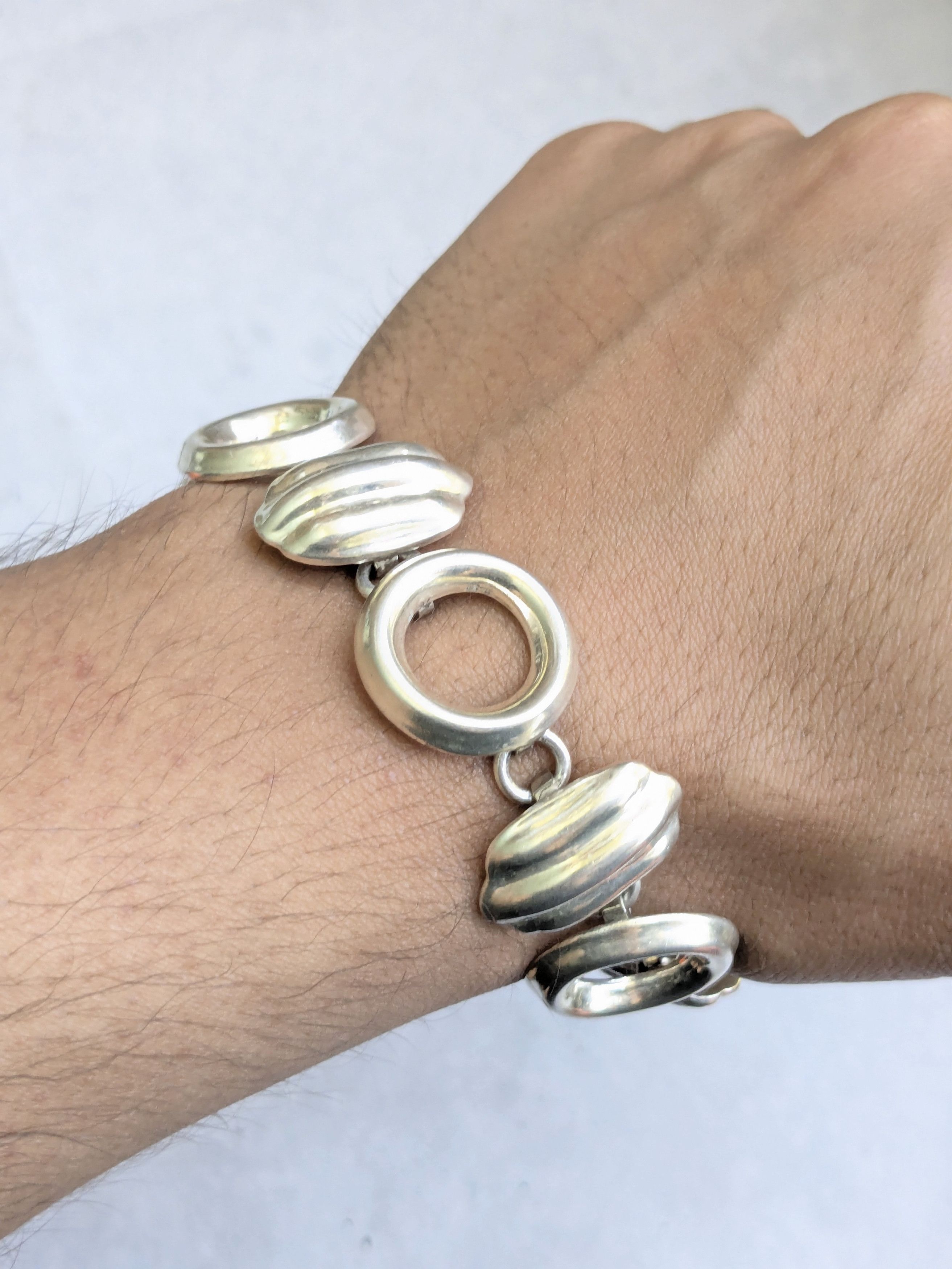 Vintage Vintage Sterling Silver Bracelet Taxco 6.75" Hollow Mexico Size ONE SIZE - 14 Thumbnail