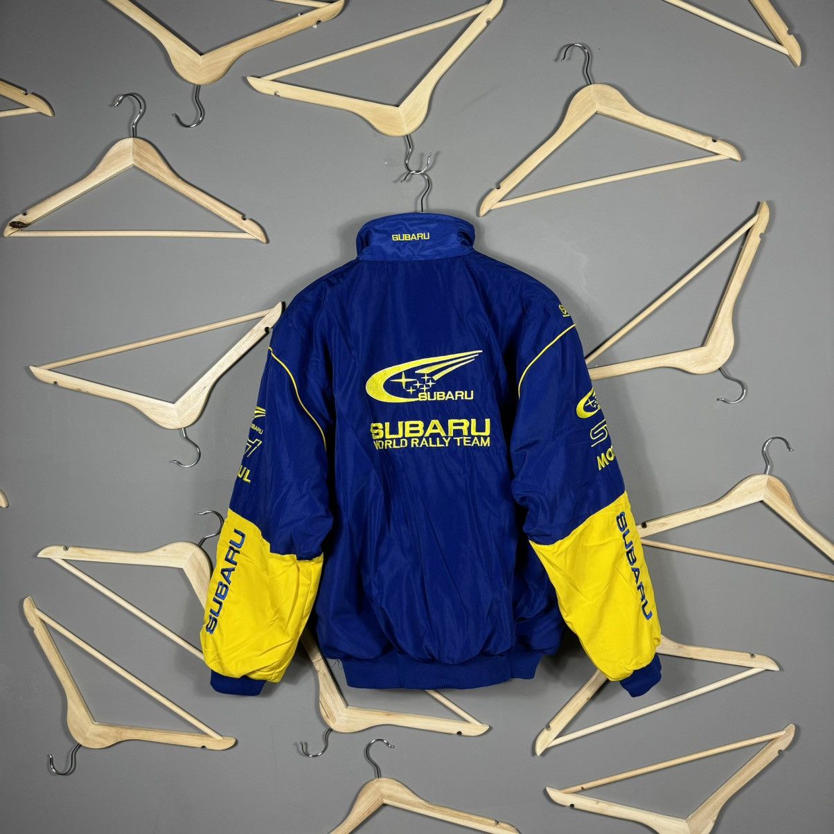 NASCAR Vintage Subaru World Rally Team STI F-1 Racing Jacket Size US XL / EU 56 / 4 - 9 Thumbnail