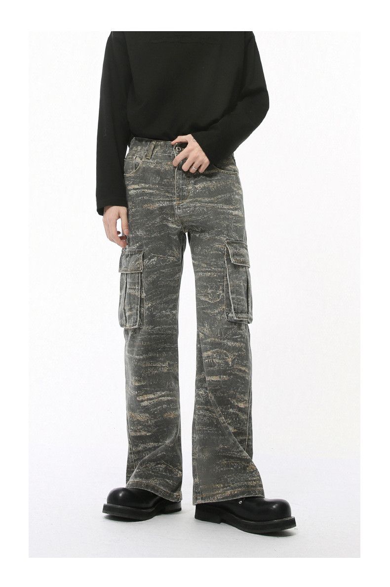 Japanese Brand × Jean Street distressed large pocket cargo camouflage slim jeans Size US 32 / EU 48 - 1 Thumbnail