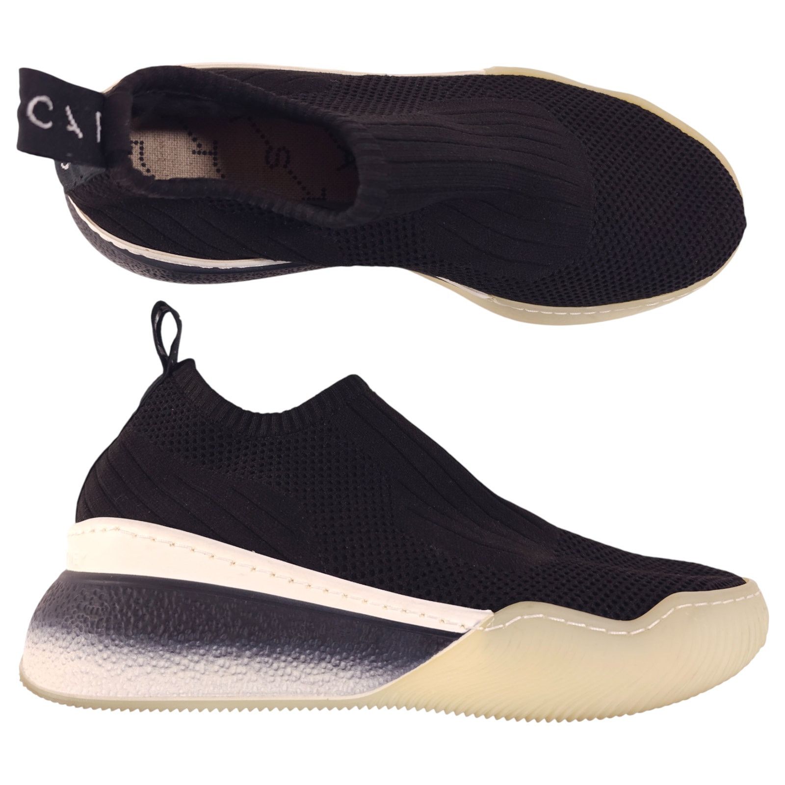 Stella McCartney Stella McCartney Black Loop Low Sock Sneakers Sz 6 Size US 6 / IT 36 - 1 Thumbnail