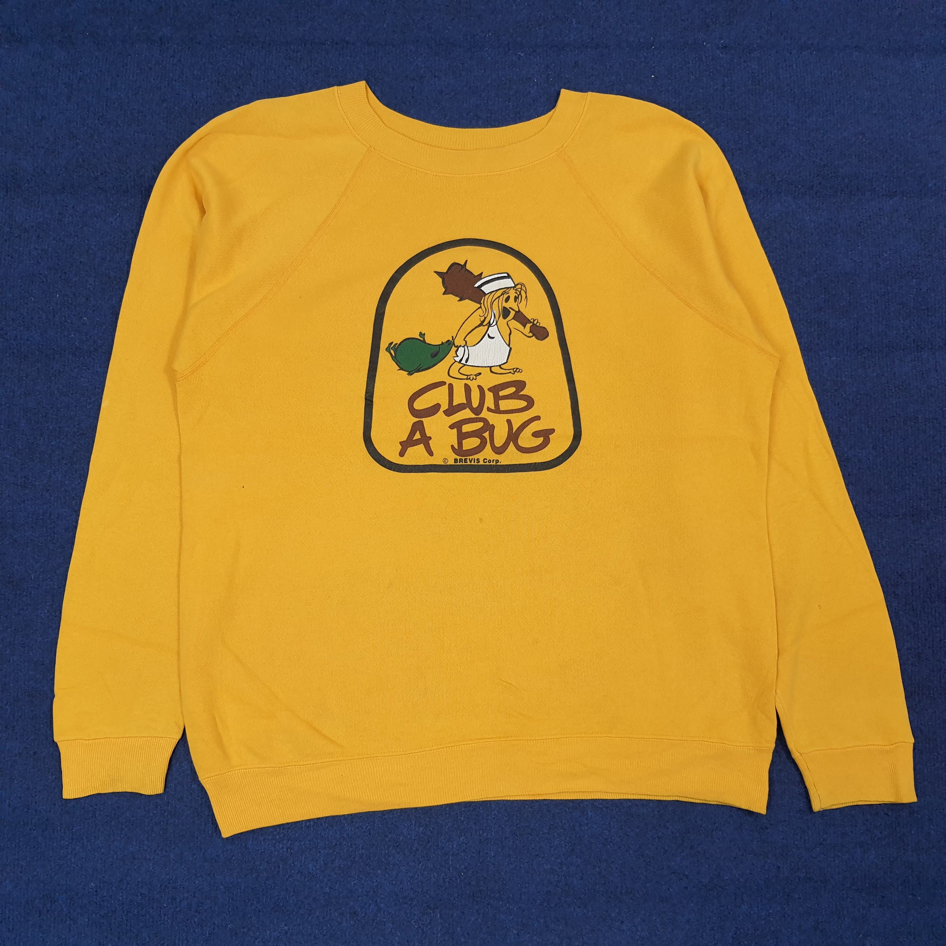 Hanes Vintage 80s "Club A Bug" Brevis Corp Promo Sweatshirt C278N5 Size US M / EU 48-50 / 2 - 1 Thumbnail