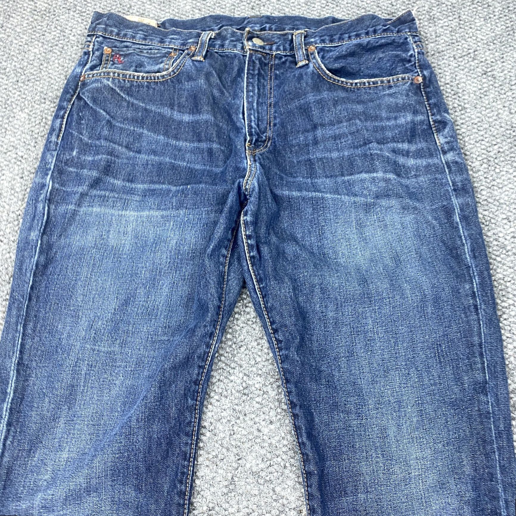 Ralph Lauren Ralph Lauren Polo Jeans Mens 36x34 Blue Denim Straight Leg Distressed RL Pants Size US M / EU 48-50 / 2 - 4 Thumbnail