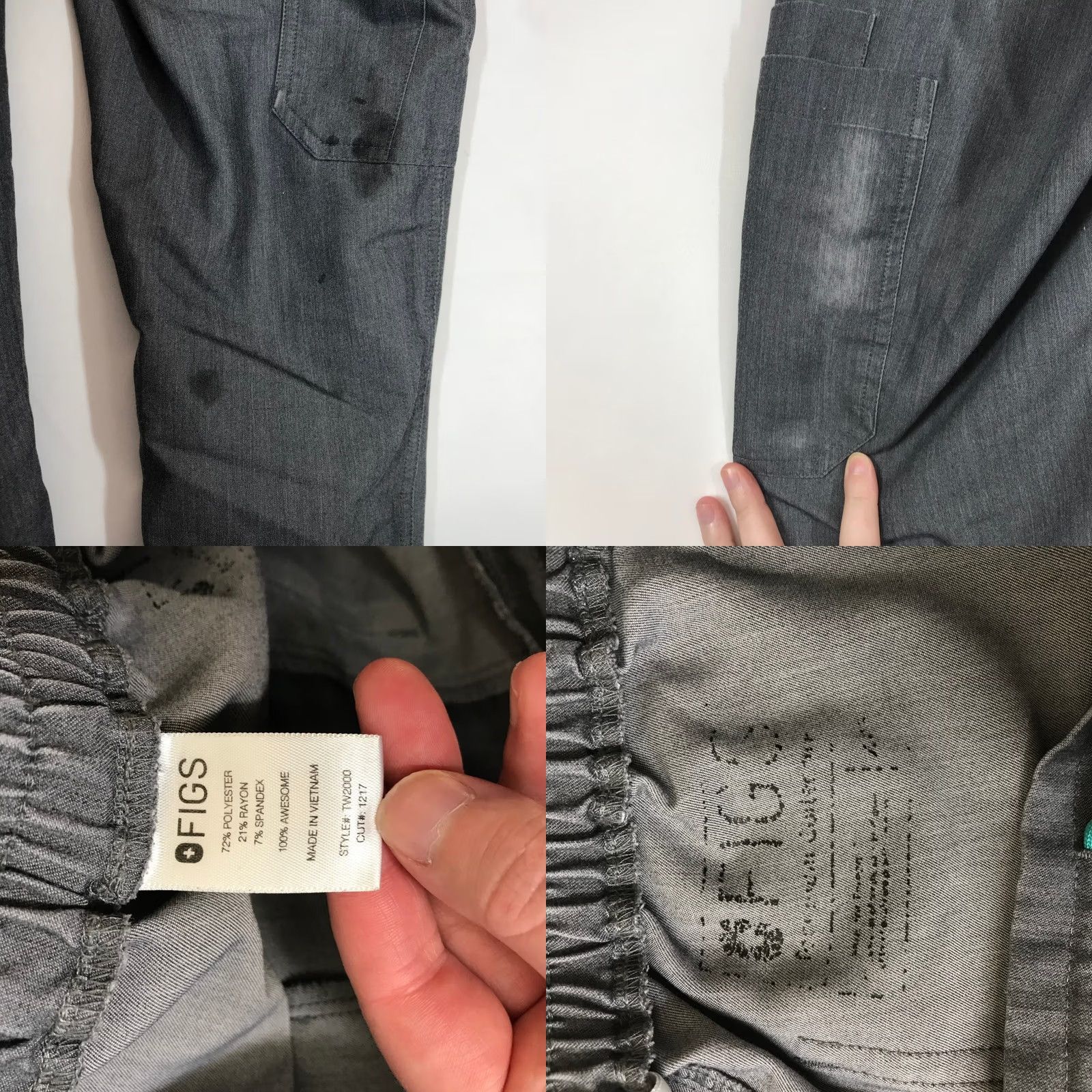 Altea FIGS Cargo Scrub Pants Slim Fit Jogger Mens Small Graphite Gray Teal Drawstring Size US 29 - 8 Thumbnail