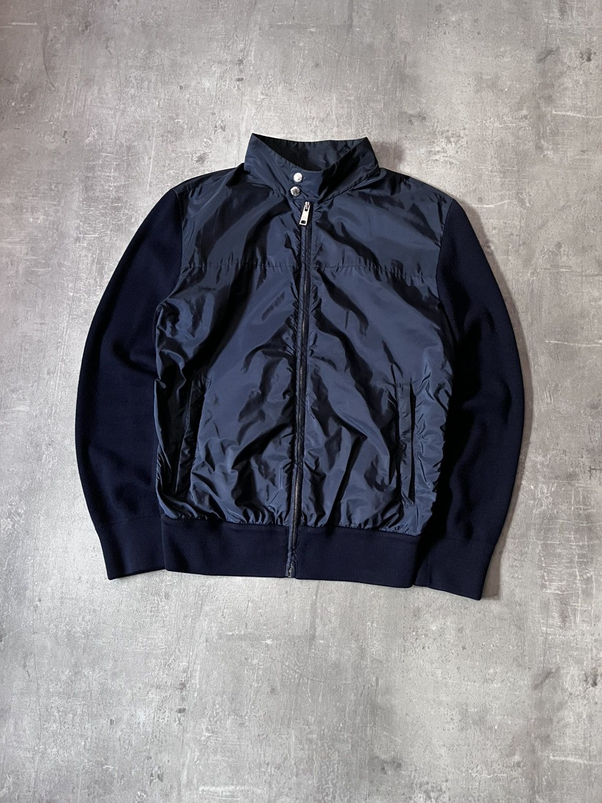 Prada Prada wool nylon navy sweater zip vintage Size US M / EU 48-50 / 2 - 1 Thumbnail