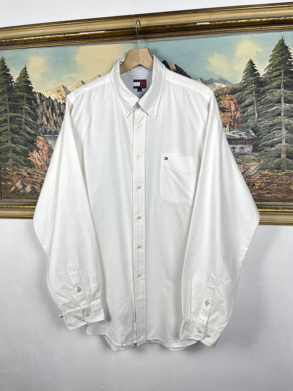 Tommy Hilfiger Tommy Hilfiger Vintage 90s White Shirt Luxury Old Money Size US XL / EU 56 / 4 - 3 Thumbnail