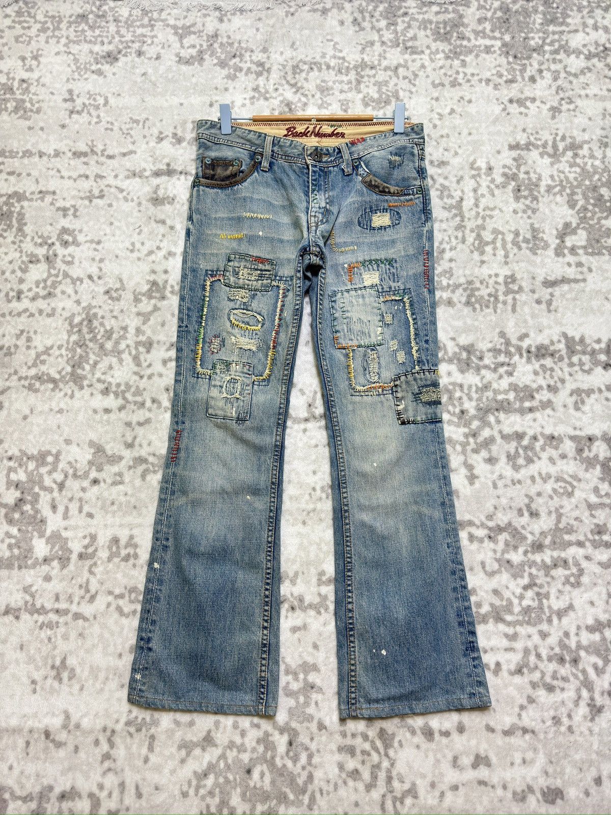 Hysteric Glamour Vintage Back Number Flared Patches Style Low Rise Denim Size US 30 / EU 46 - 1 Thumbnail