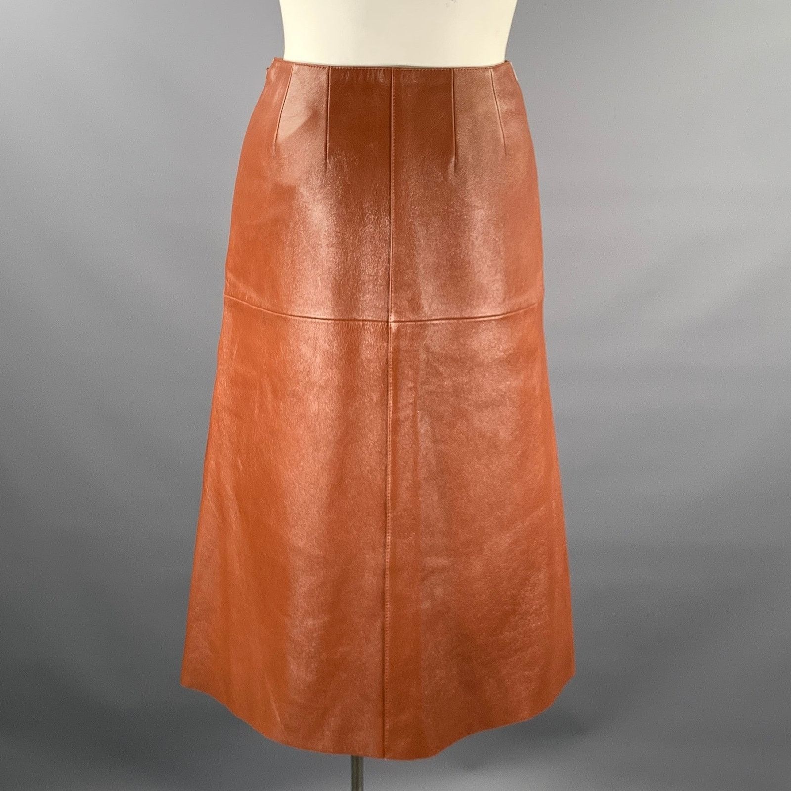 Joseph JOSEPH Size L Tan Leather Lambskin Skirt Size 28" / US 6 / IT 42 - 3 Thumbnail