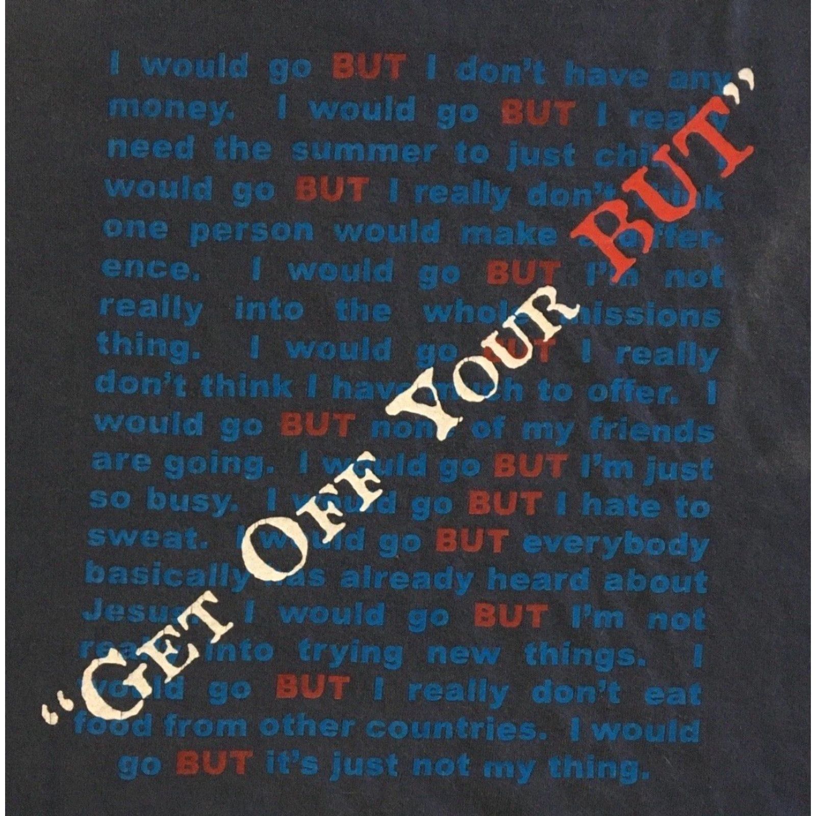 Vintage Vtg Get Off Your Butt Faded Distress Shirt XL Funny Saying Crude Grunge 90s Y2K Size US XL / EU 56 / 4 - 4 Thumbnail