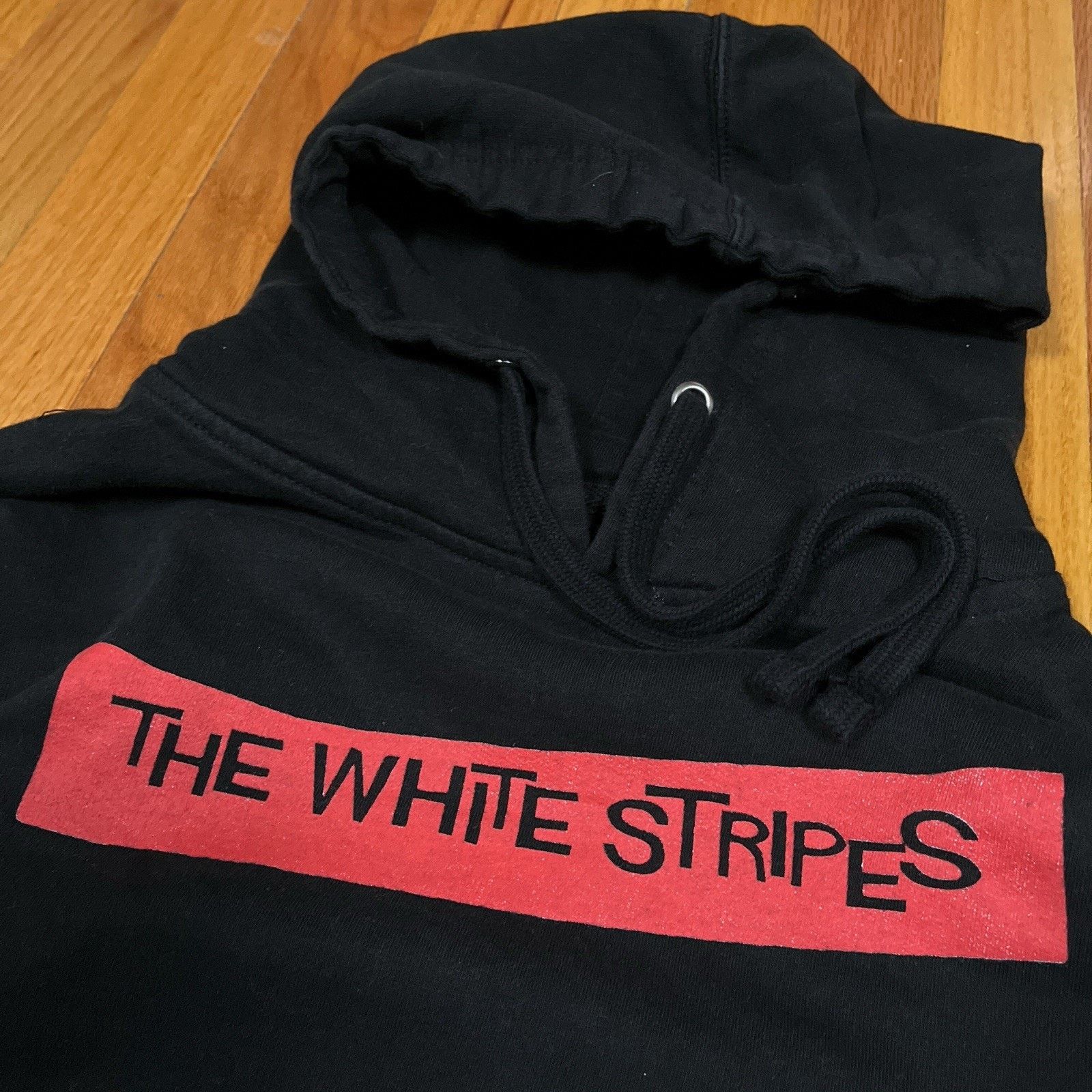 Gildan White Stripes Hardest Button to Button Black Hoodie Sweater Size US M / EU 48-50 / 2 - 3 Thumbnail