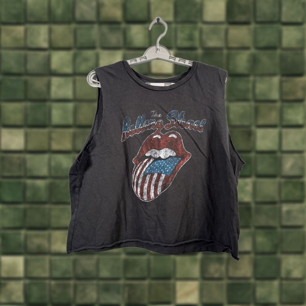 Vintage VINTAGE The Rolling Stones Shirt Women’s Cropped Tank Top Sleeveless Gray 2XL Matte Casual Office Vintage? Size XXL / US 16-18 / IT 52-54 - 1 Thumbnail