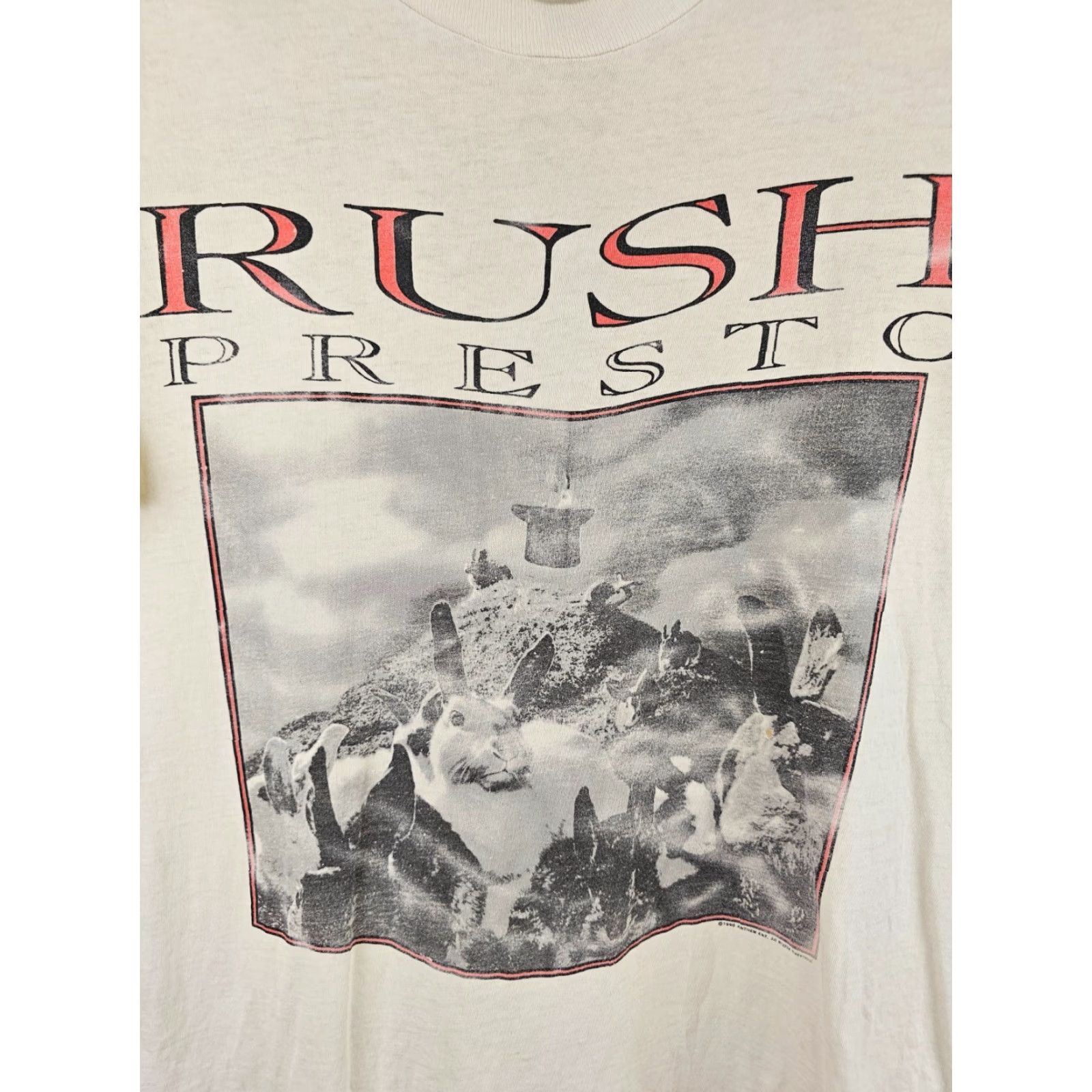 Hanes VINTAGE 90's RUSH PRESTO ROCK BAND TOUR CONCERT T-SHIRT XL White XL Mens T-Shirt Short Sleeve Crew Neck Mens Size US XL / EU 56 / 4 - 2 Thumbnail