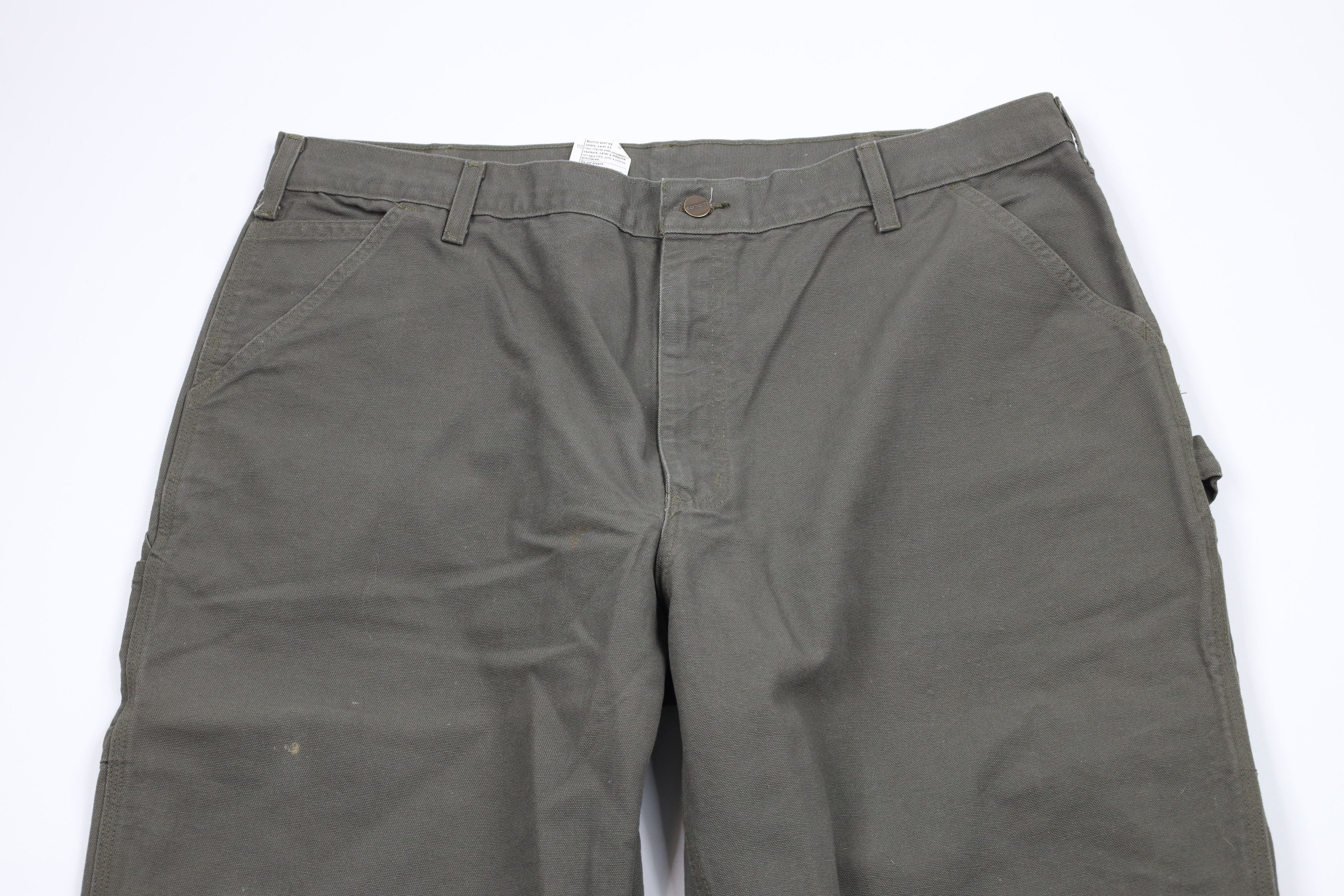 Carhartt × Vintage Vintage Carhartt Wide Leg Original Dungaree Pants Moss Green Size US 42 / EU 58 - 2 Thumbnail