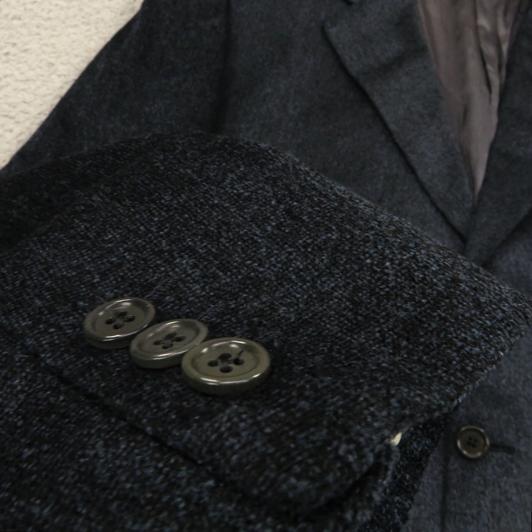 Lubiam Lubiam Blazer 44L Blue Wool Acrylic Viscose 3/2 Roll Textured Single-Breasted Jacket LBM 1911 Mens Slim Size 44R - 2 Thumbnail