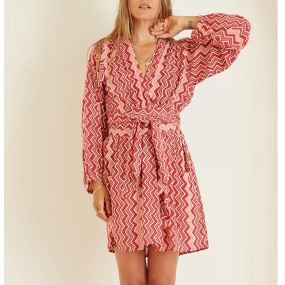 Natalie Martin Natalie Martin Nico L/S Mini batik long sleeve wrap dress M Size M / US 6-8 / IT 42-44 - 1 Thumbnail