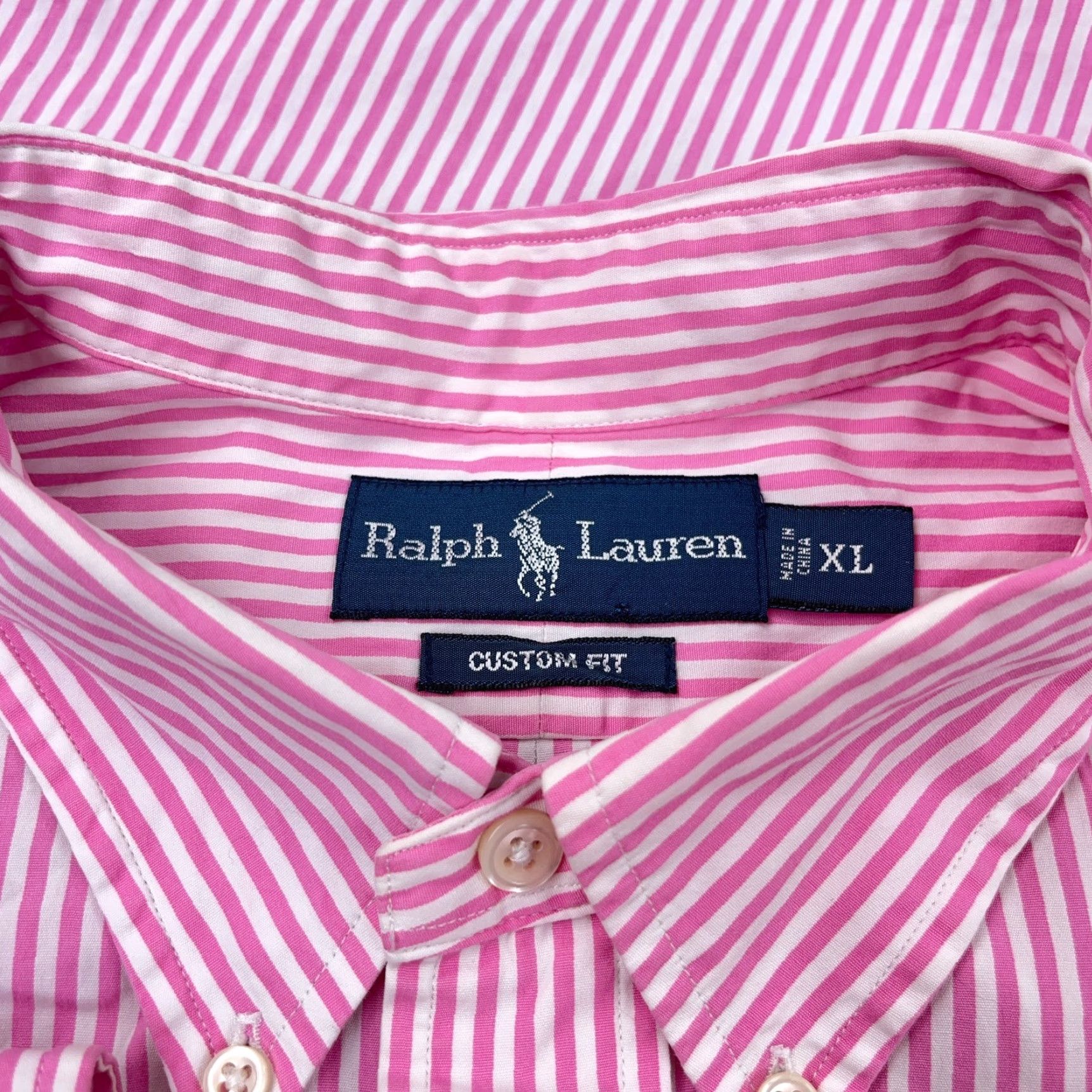Ralph Lauren Ralph Lauren Shirt Men XL Pink Striped Button-Up Regular Fit Cotton Dress Shirt Mens Size 46R - 3 Thumbnail