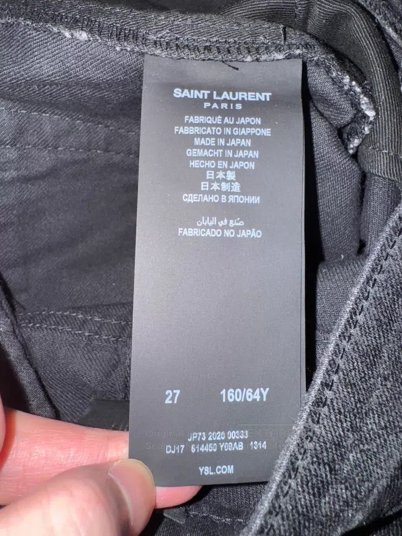 Saint Laurent Paris Saint Laurent Paris Black Coated Wax Crackle Claw Black Vi Size US 27 - 7 Thumbnail