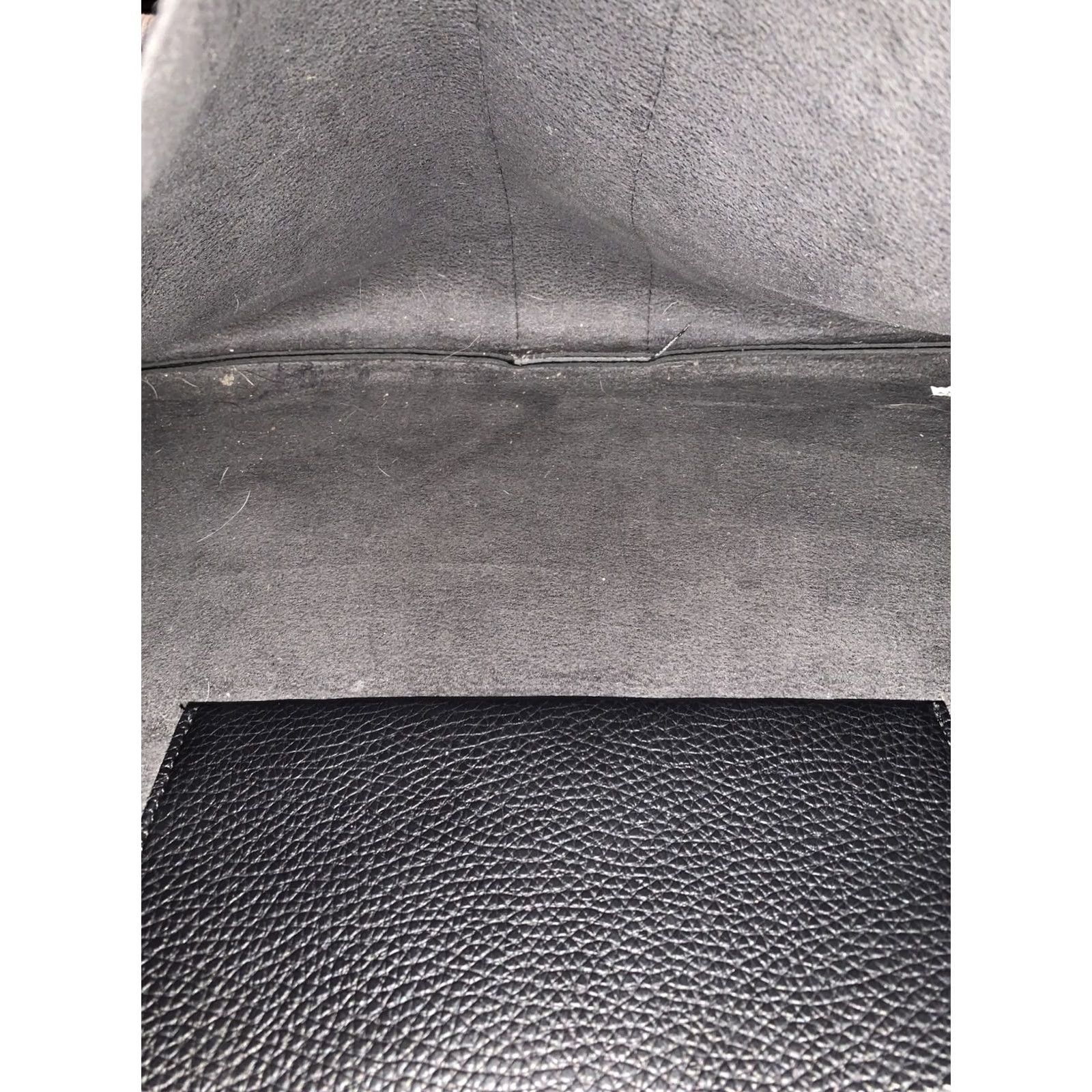 Vince Camuto Vince Camuto Tote Carryall All Leather Bag Purse Black/Gray -5376 Tote, Large, Pebbled, Vegan, Gray Hardware Women Size ONE SIZE - 6 Thumbnail