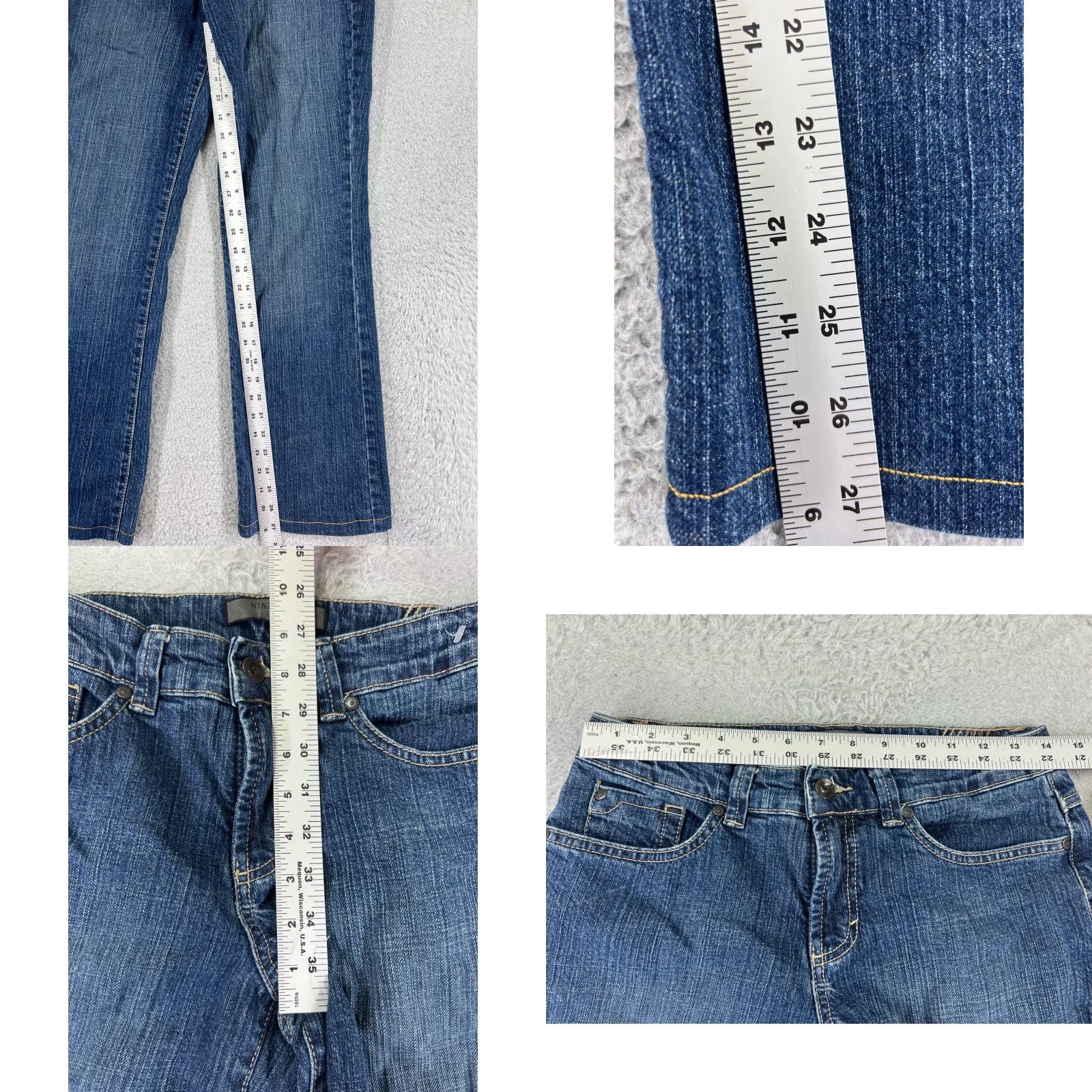 Nine West Nine West Jeans Womens Bootcut Denim Blue 6 Regular 27x27 Inseam 27in Embroidered 5-Pocket Classic Logo Designer Western American Minted Pockets Size 28" / US 6 / IT 42 - 8 Thumbnail