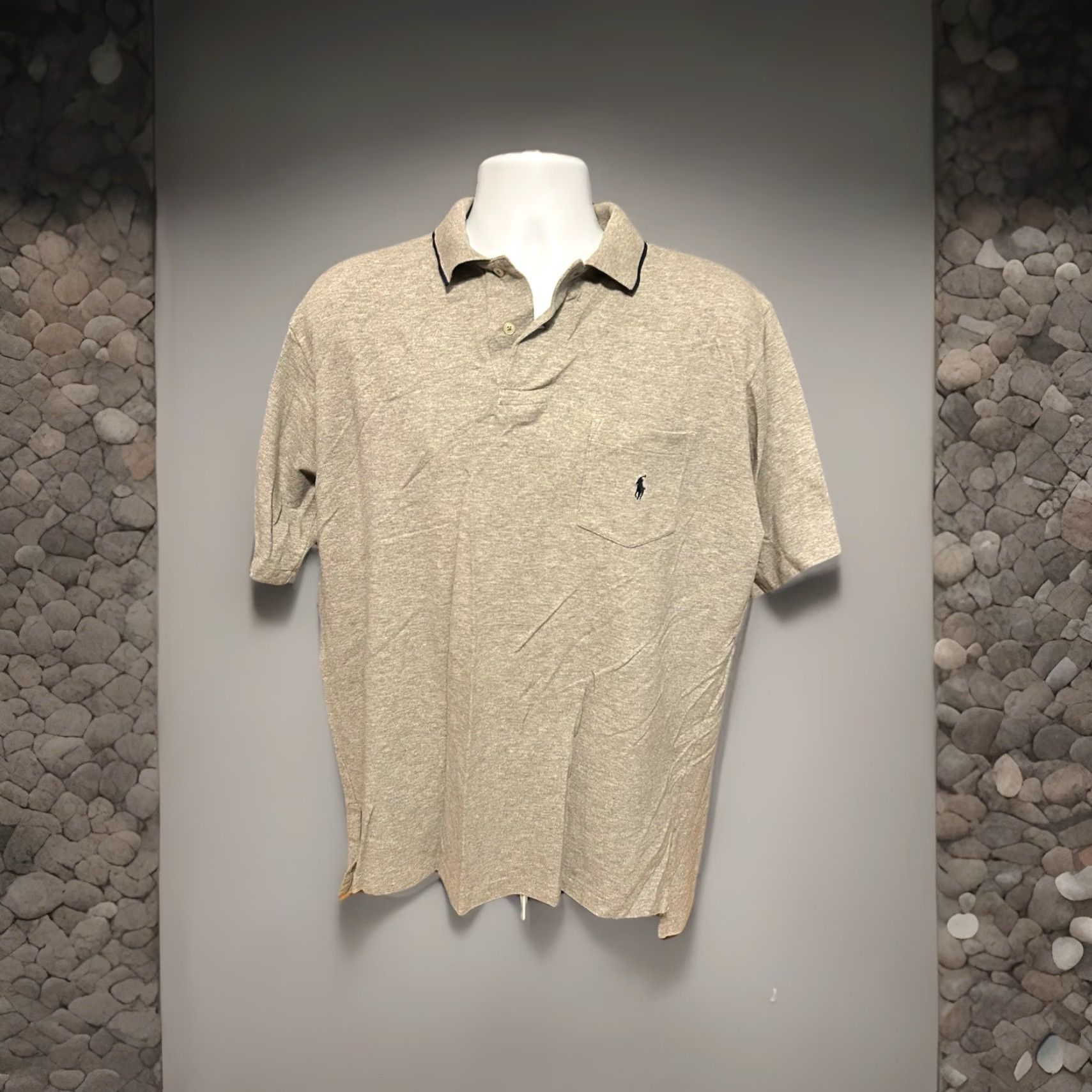 Polo Ralph Lauren Polo Ralph Lauren Polo Shirt Men Large Short Sleeve Gray Blue Horse Chest Pocket Polo Shirt Polo Ralph Lauren Redefined Size US L / EU 52-54 / 3 - 4 Thumbnail