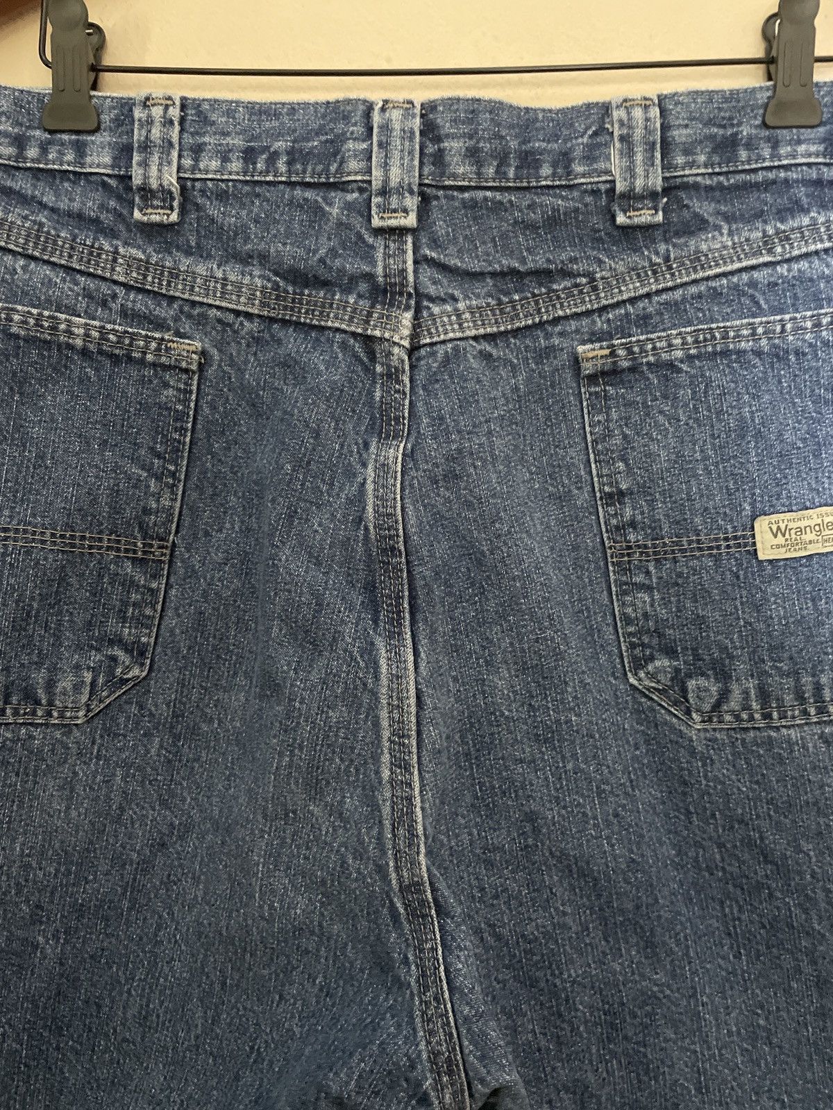 Designer × Vintage × Wrangler Wrangler Denim Blue Jean Shorts Jorts Waist 38x9 Carpenter 🔥 Size US 38 / EU 54 - 5 Thumbnail