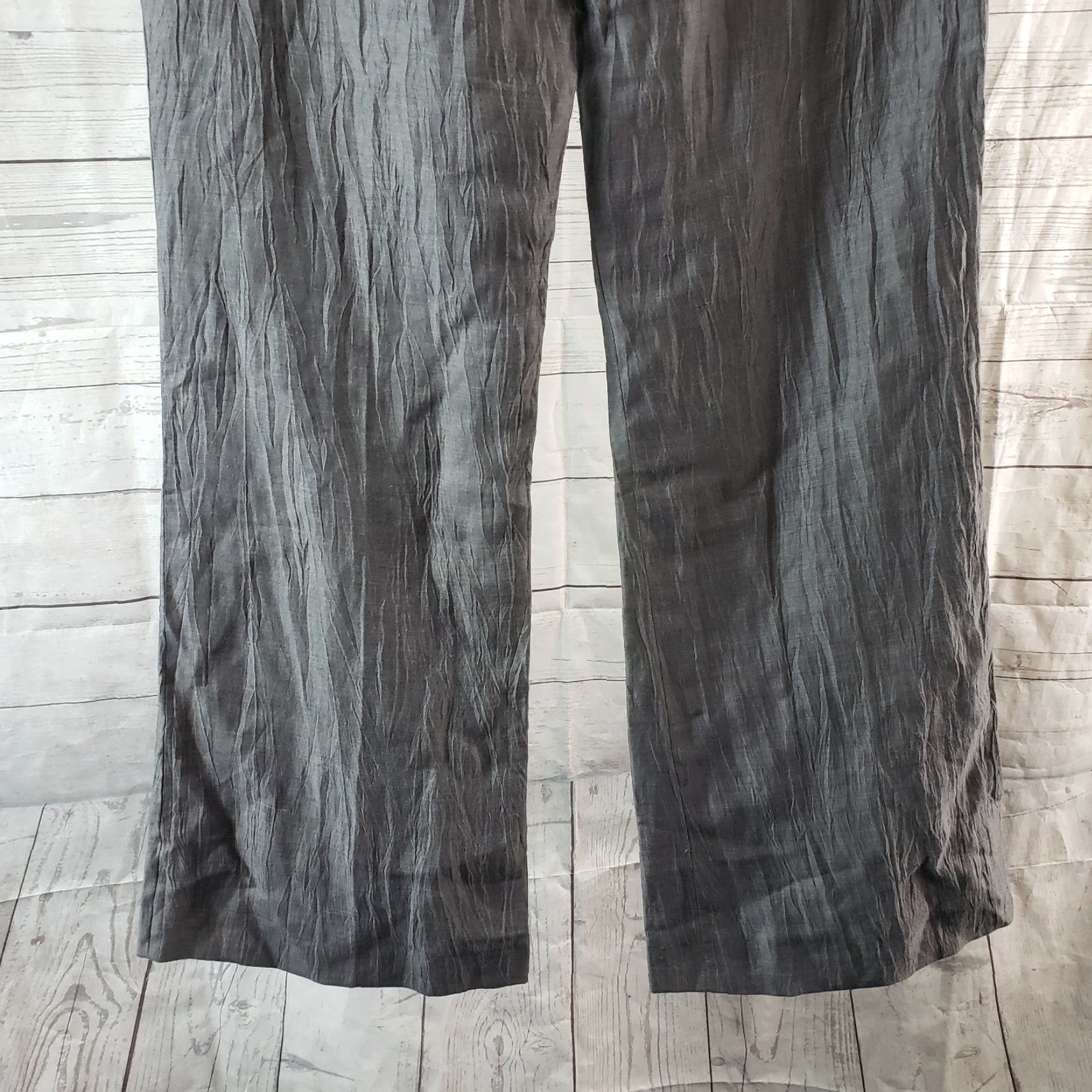 Vintage Kaliko Womens Wide Leg Pants Sz 12 Gray Linen Blend Mid Rise Pants Women's 12 Gray Linen Blend Wide Leg Size 34" / US 12 / IT 48 - 5 Thumbnail