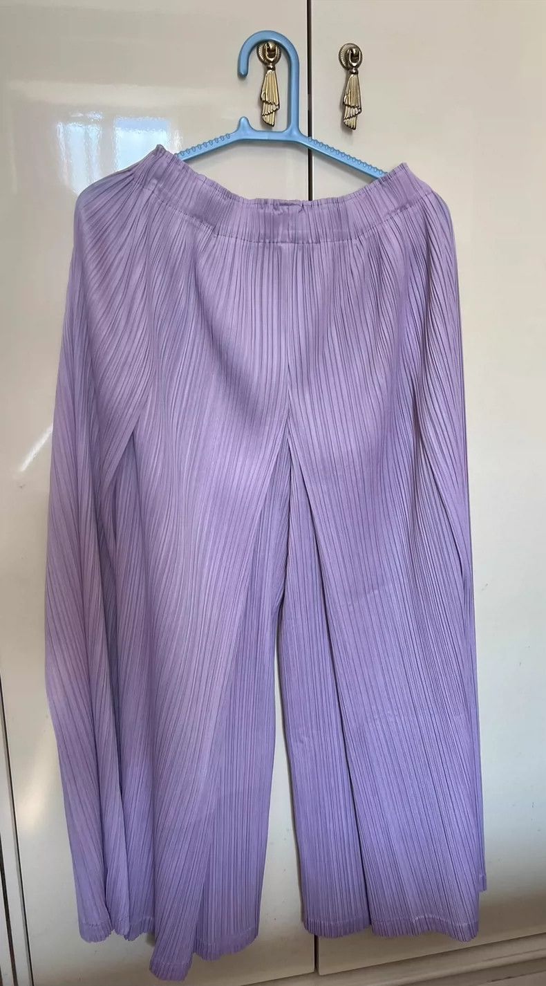 Issey Miyake Issey Miyake size:3 Pinkish-purple pleated trousers Size 31" - 2 Thumbnail