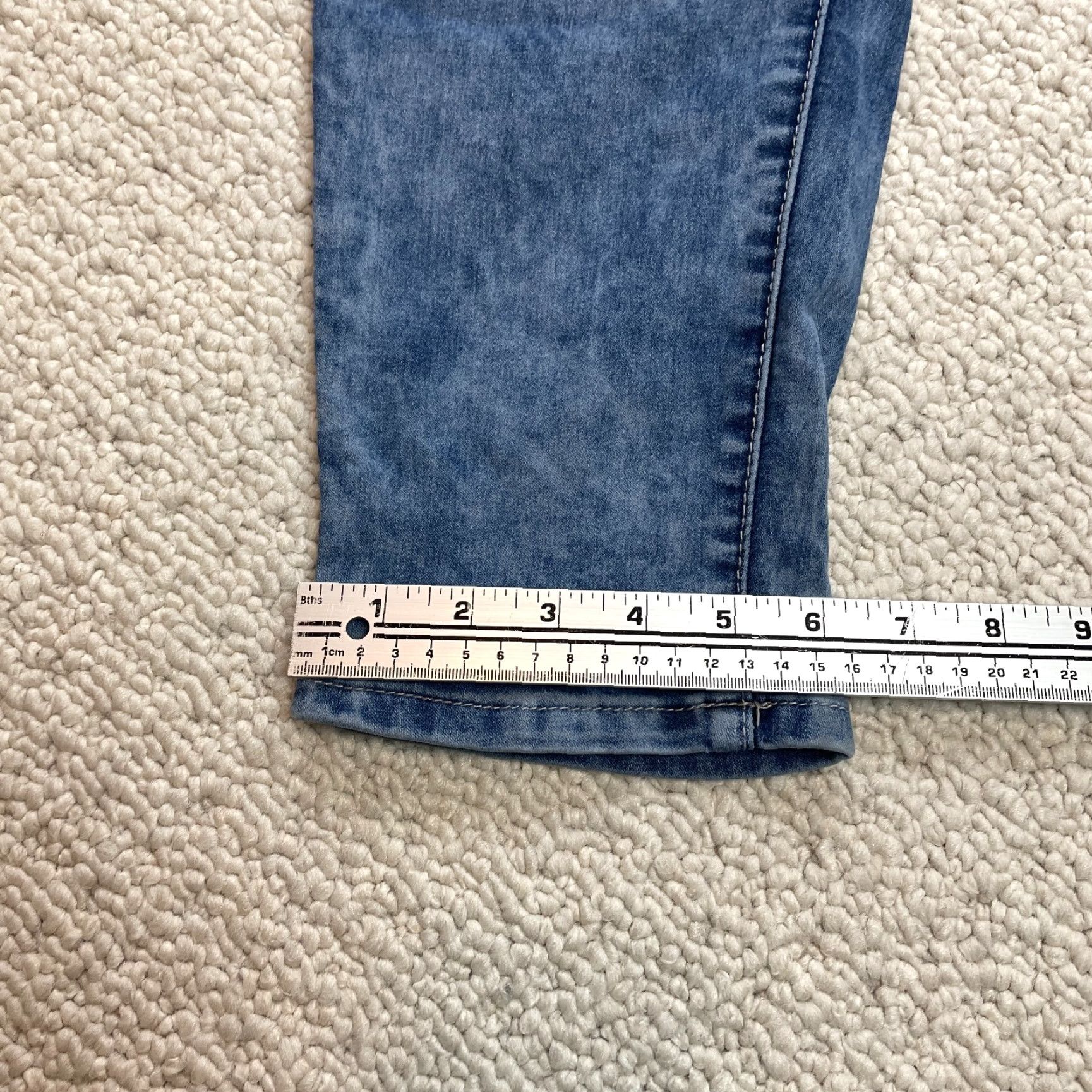 Denime Blue Savvy Jeans Womens 16 Denim Stone Washed Stretch Two Button Mid Rise 39x26 5-Pocket Design Size 38" / US 16 / IT 52 - 2 Thumbnail