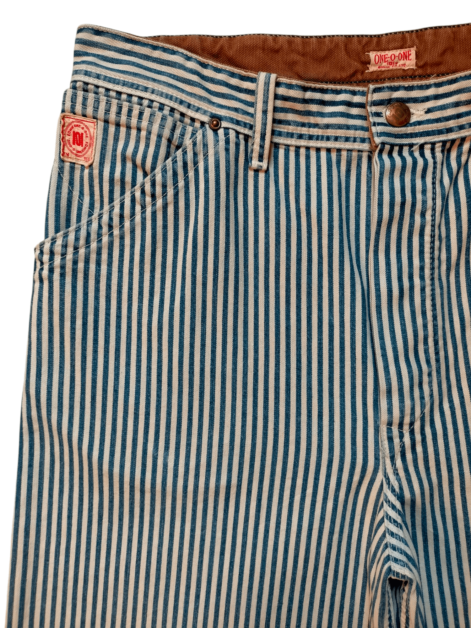 Edwin Vtg 90s ONE-O-ONE 101 Edwin Hickory Workwear Wide Leg Jeans Size US 34 / EU 50 - 4 Thumbnail