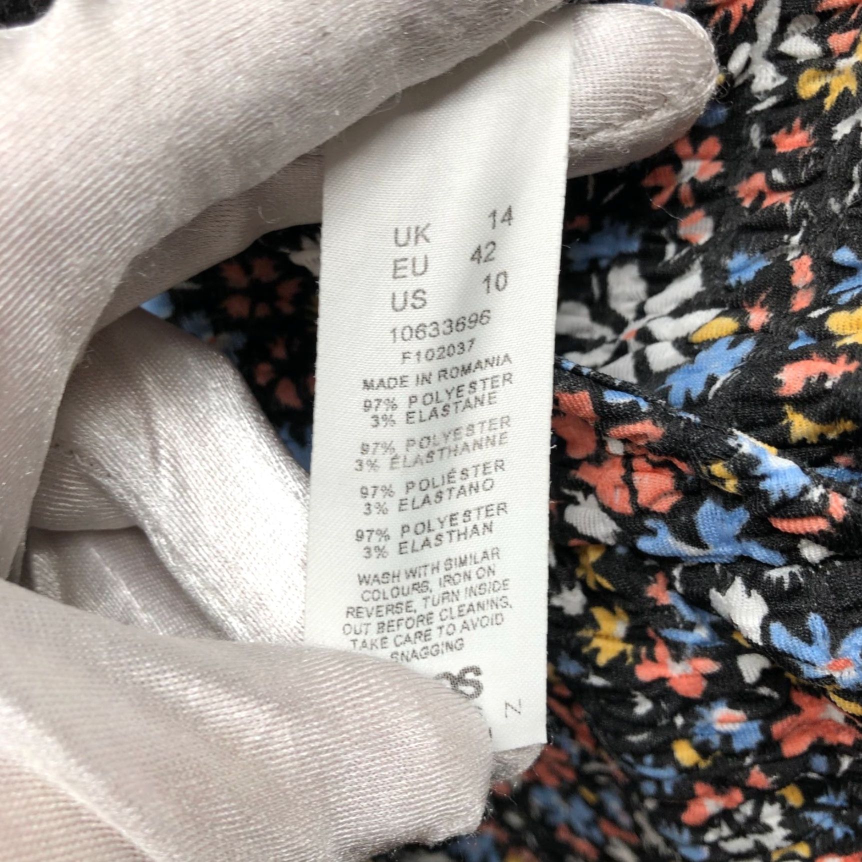 Asos ASOS Wide Leg Jumpsuit Womens 10 Floral Multicolor 3/4 Sleeve Seersucker Crinkle Size 32" / US 10 / IT 46 - 8 Thumbnail