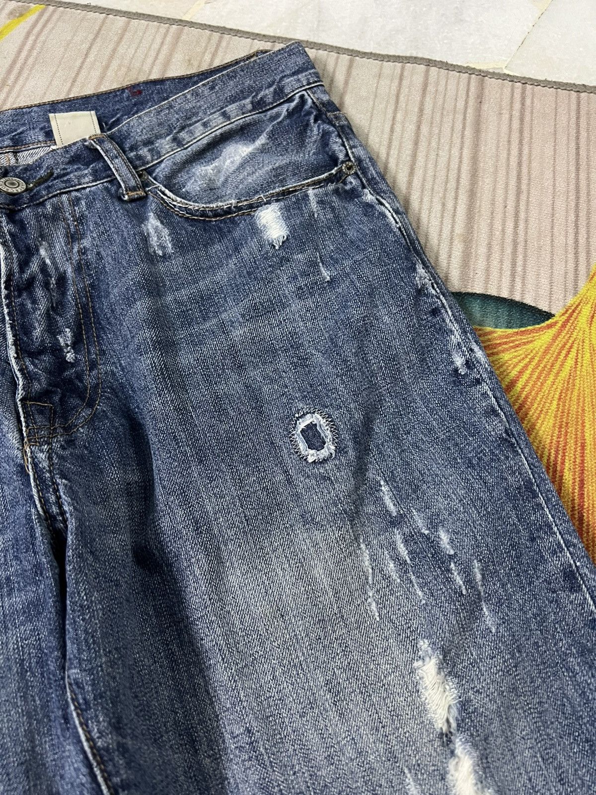 Abercrombie & Fitch 💥Flare💥Abercrombie & Fitch Distressed Faded Jean Size US 33 - 12 Thumbnail