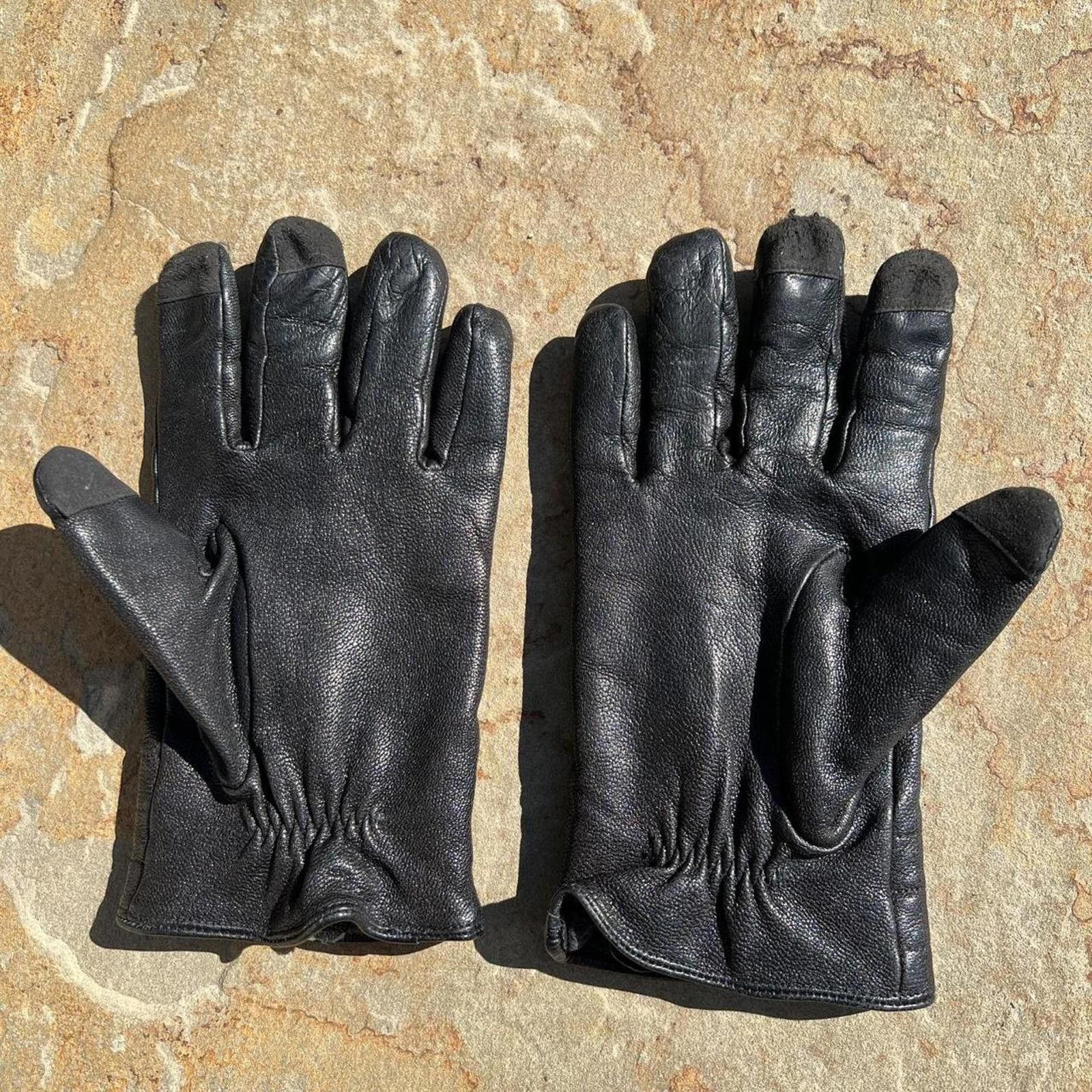Calvin Klein Black Leather Gloves Size ONE SIZE - 4 Thumbnail
