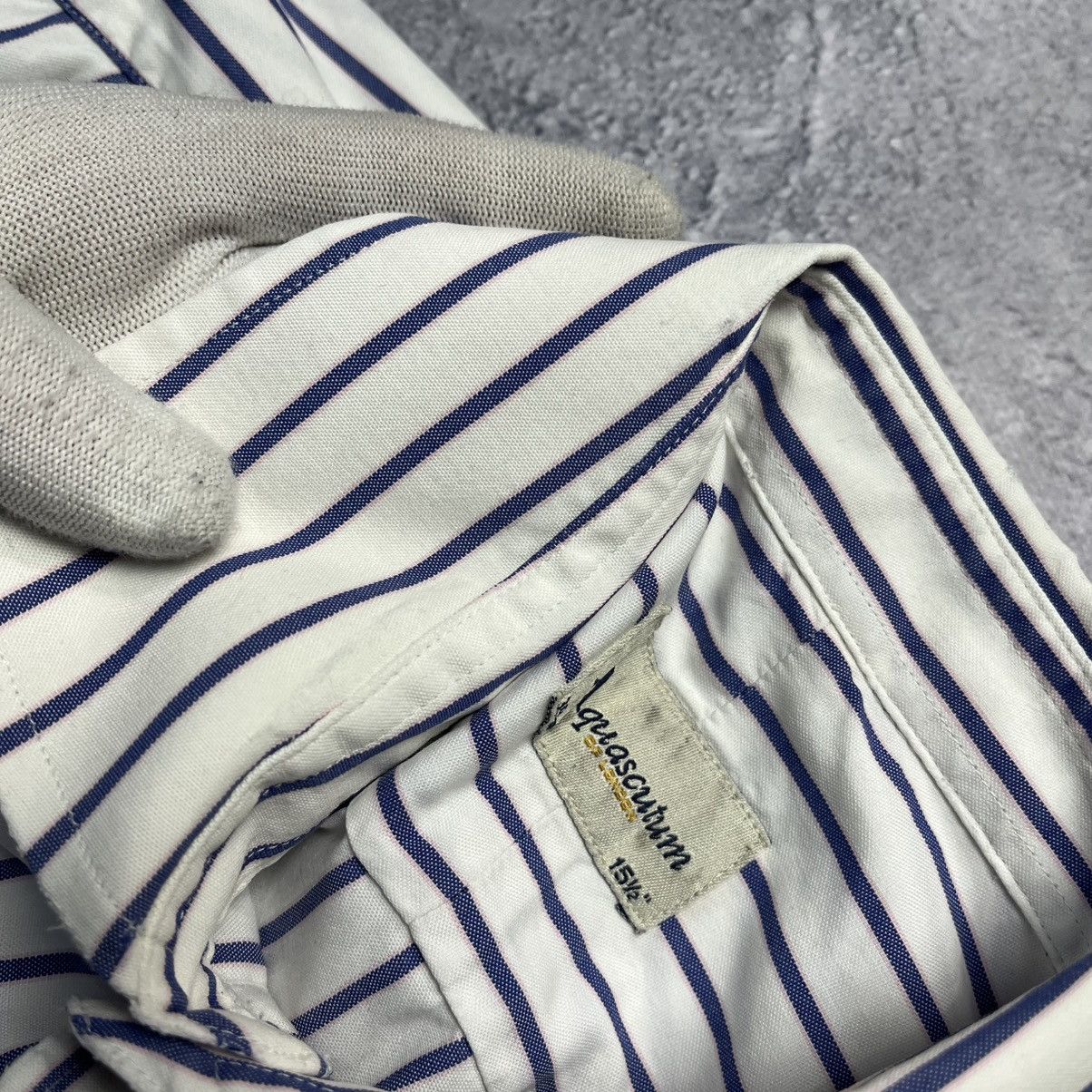 Aquascutum × Designer × Vintage Vintage Aquascutum Striped Shirt Button Up Streetwear Size US M / EU 48-50 / 2 - 6 Thumbnail