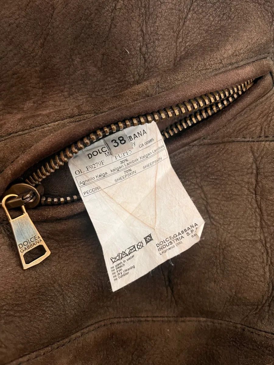 Dolce & Gabbana 2000s Dolce & Gabbana Aviator Shearling Brown Leather Jacket Size M / US 6-8 / IT 42-44 - 12 Thumbnail