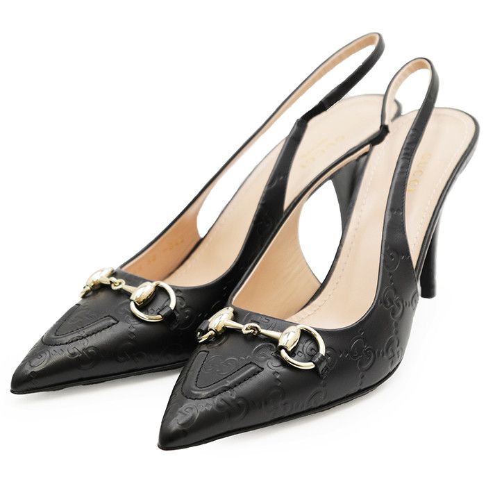 Gucci Gucci Gucci GG Supreme Monogram Embossed Horsebit Leather Pumps Leather Shoes DUTY FREE for USA Size ONE SIZE - 1 Thumbnail