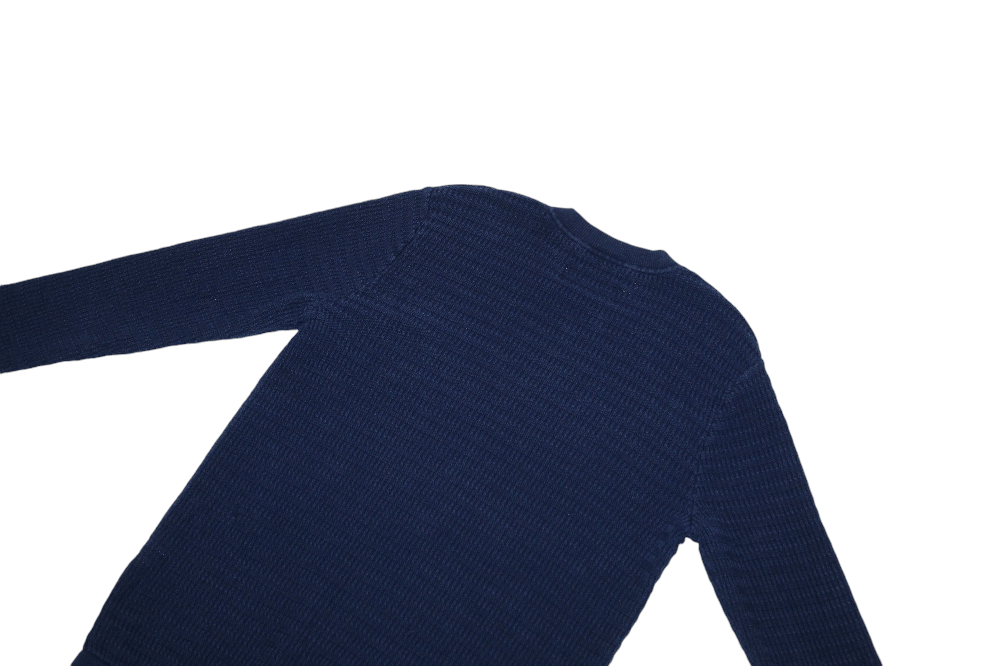 Folk Folk Indigo Dyed Cotton Rib Knit Crew Neck Jumper Size US S / EU 44-46 / 1 - 7 Thumbnail
