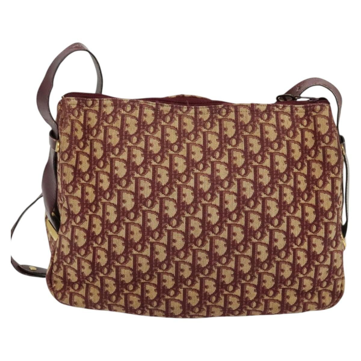 Dior DIOR Trotter Canvas Shoulder Bag Red Gold Size ONE SIZE - 3 Thumbnail