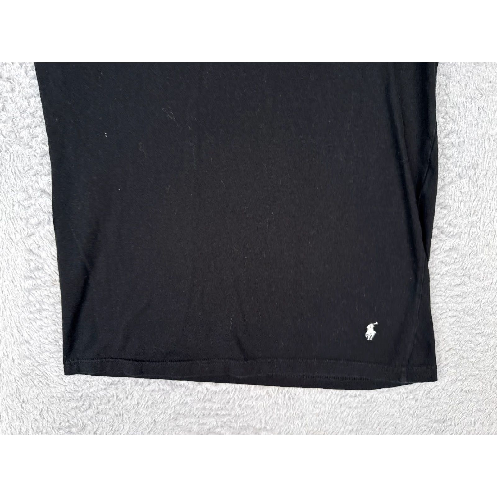 Ralph Lauren Ralph Lauren Polo Shirt Men M Black Slim Fit 100% Cotton Pony V-Neck Short Sleeve Tee, Logo, Embroidered, Solid, Designer, American 90s Mens Size US M / EU 48-50 / 2 - 5 Thumbnail