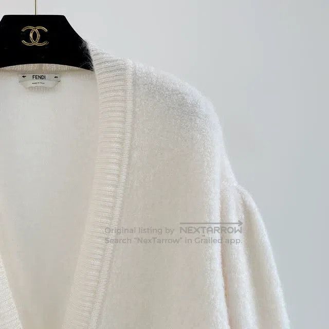 Fendi Fendi White Knit Cardigan Size XS / US 0-2 / IT 36-38 - 3 Thumbnail