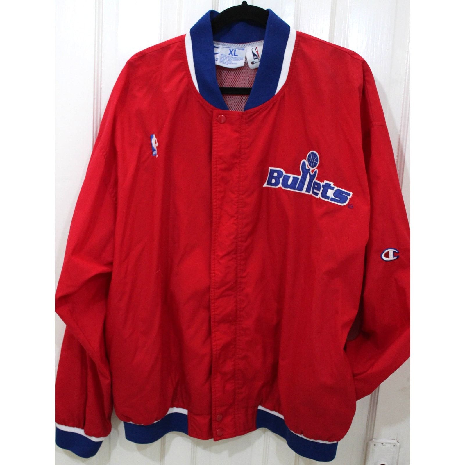 Washington Bullets 90s CHAMPION Warmup jacket XL red NBA vtg