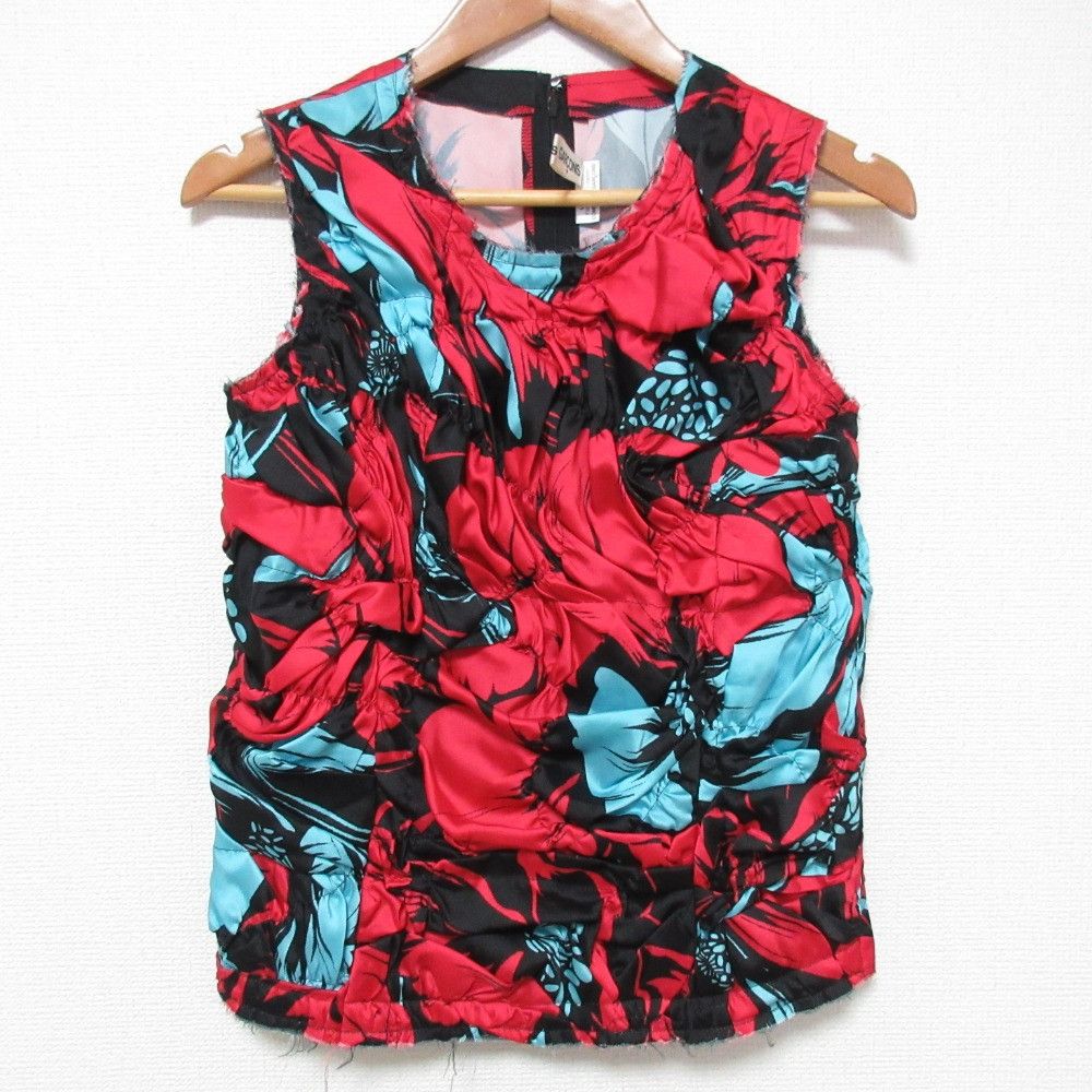 Comme des Garcons Comme des Garçons Comme des Garcons Flowers Printed Satin Top Textile Tops GM-B005 DUTY FREE for USA Size ONE SIZE - 1 Thumbnail