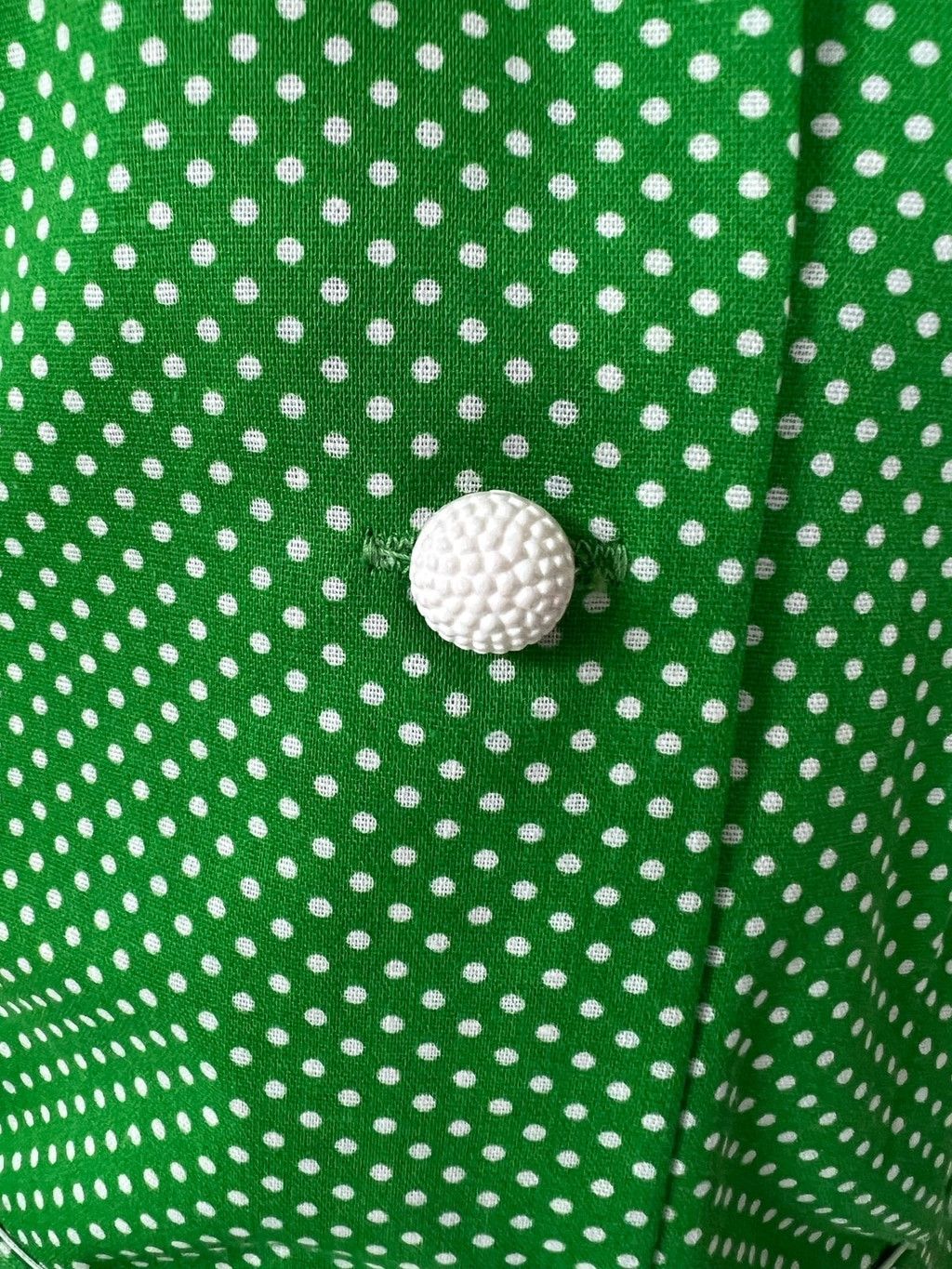 Vintage BNWT 1960s Vintage Green Polka Dot Rockabilly Shirt Dress 14 Size L / US 10 / IT 46 - 3 Thumbnail